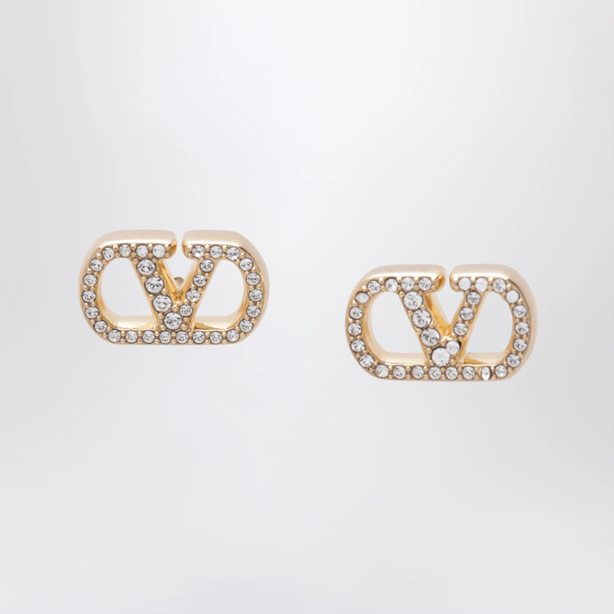 Valentino Garavani Gold-tone VLogo Signature earrings with Swarovski crystals