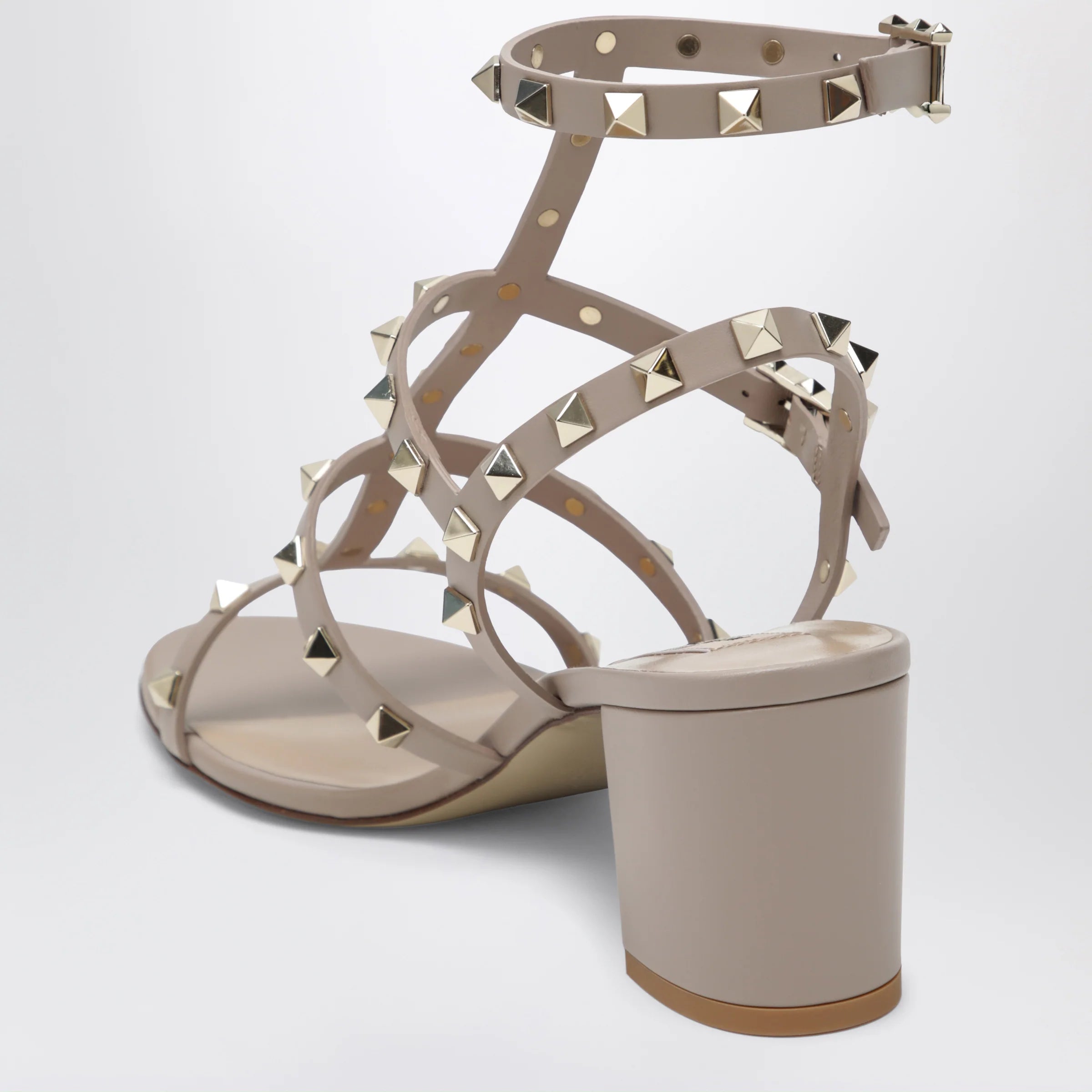 Valentino Garavani Rockstud sandals with blush-colored straps
