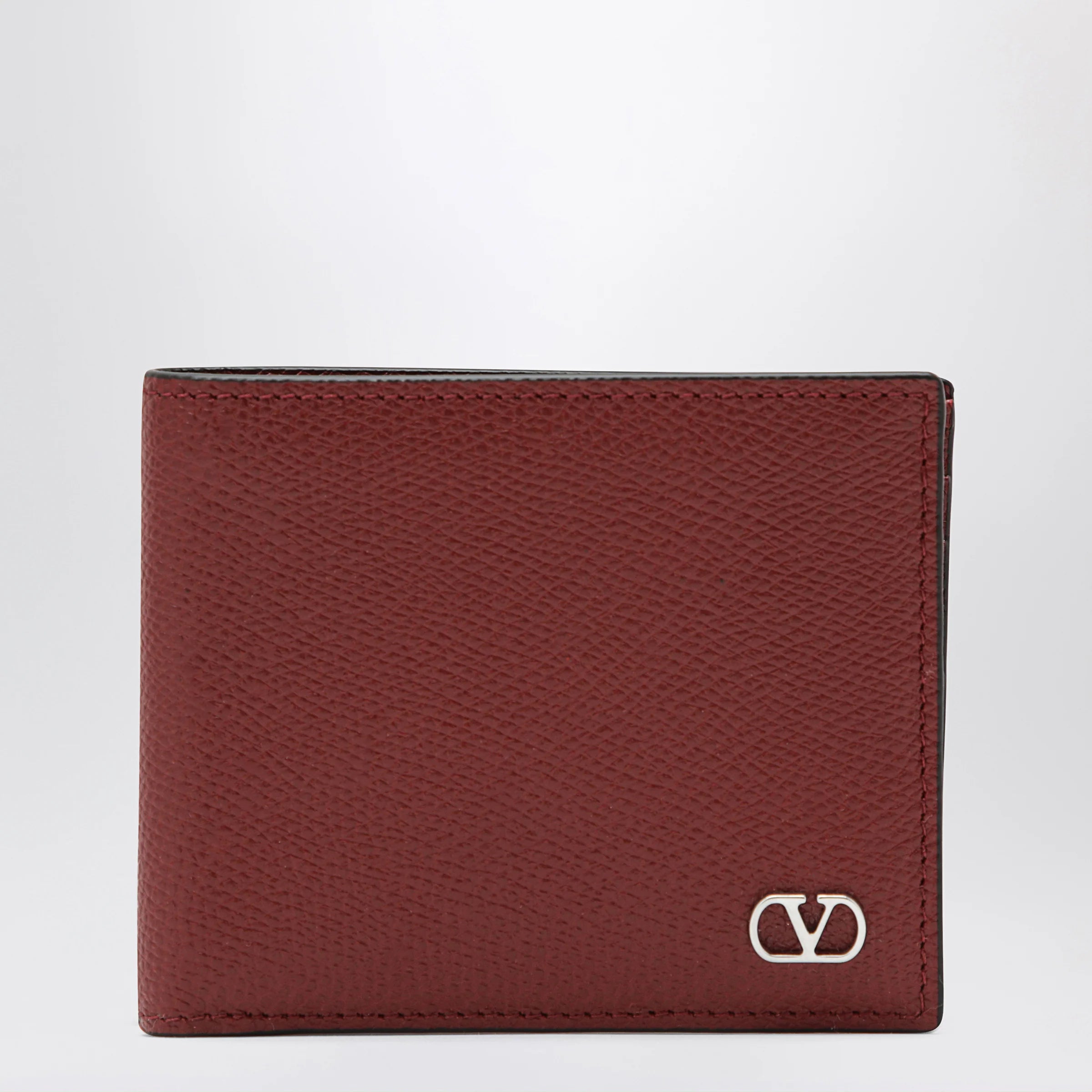 Valentino Garavani Dark red Vlogo Signature bi-fold wallet