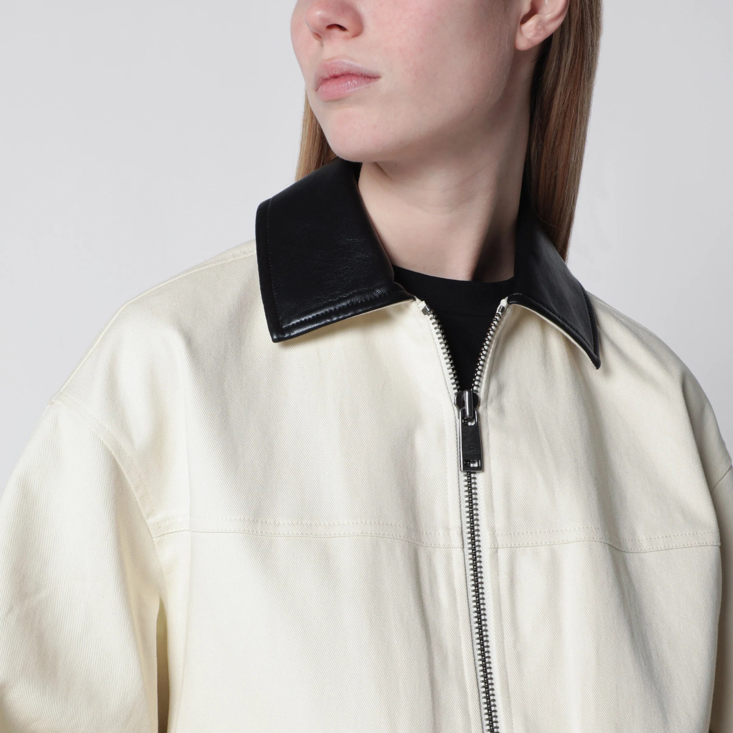 ANINE BING Holden zip jacket in cotton, white