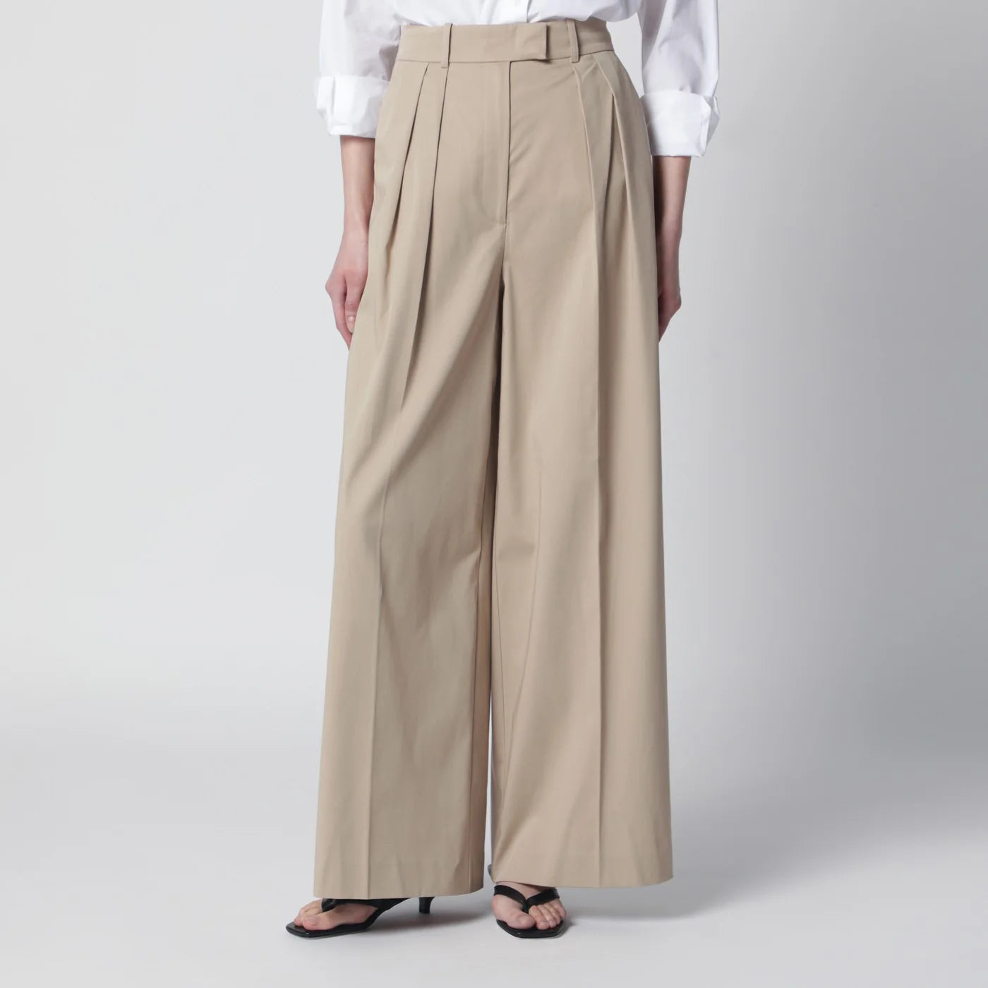 ANINE BING Beige Lou trousers with pleats