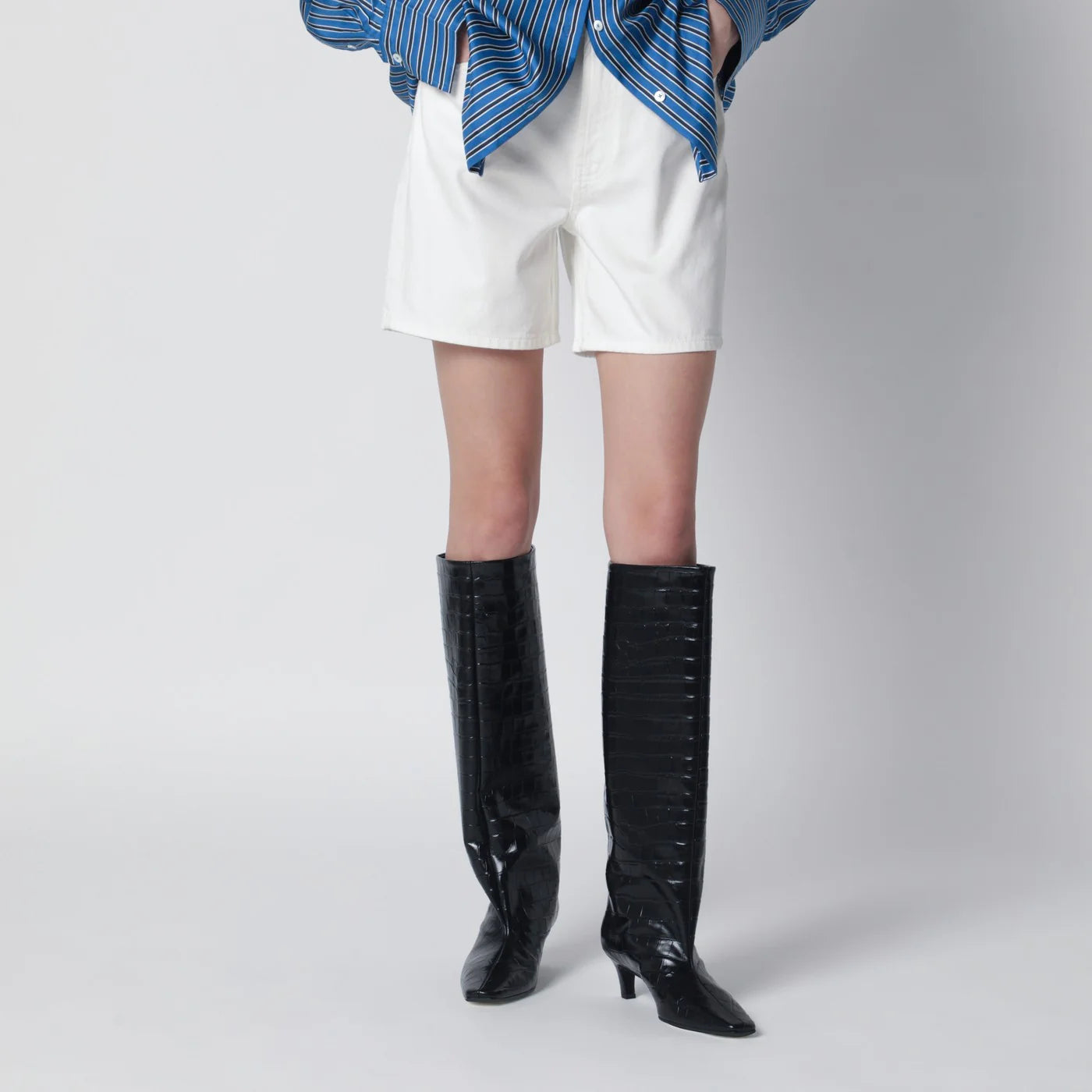 ANINE BING Ecru Kat denim Shorts