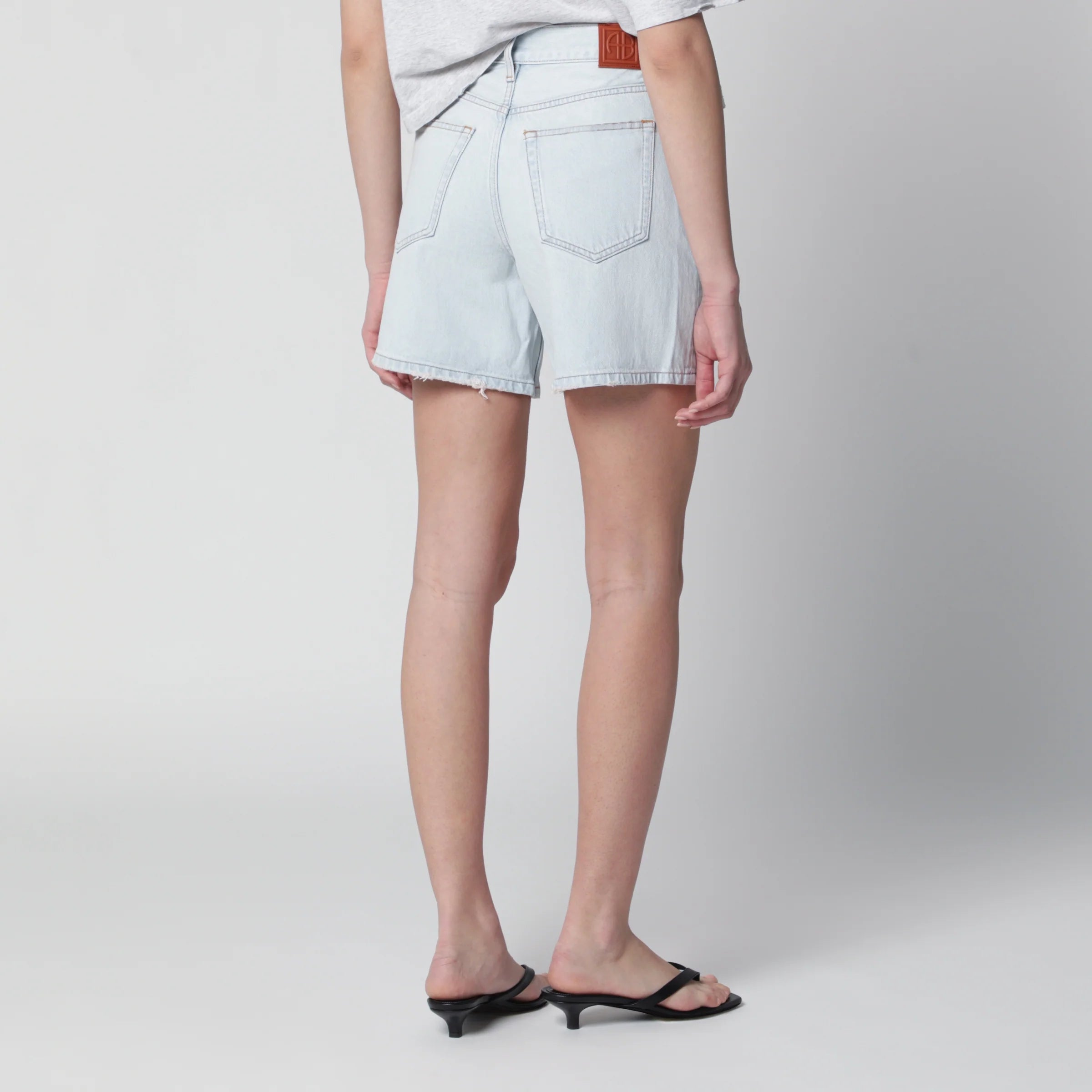 ANINE BING Light blue denim shorts