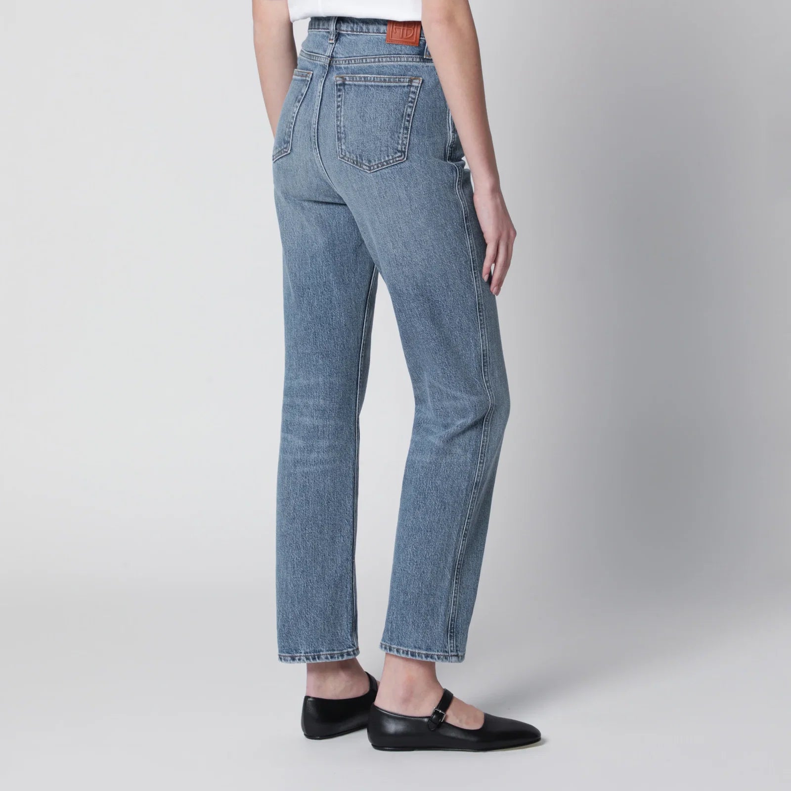 ANINE BING High-rise jeans in light-wash cotton denim