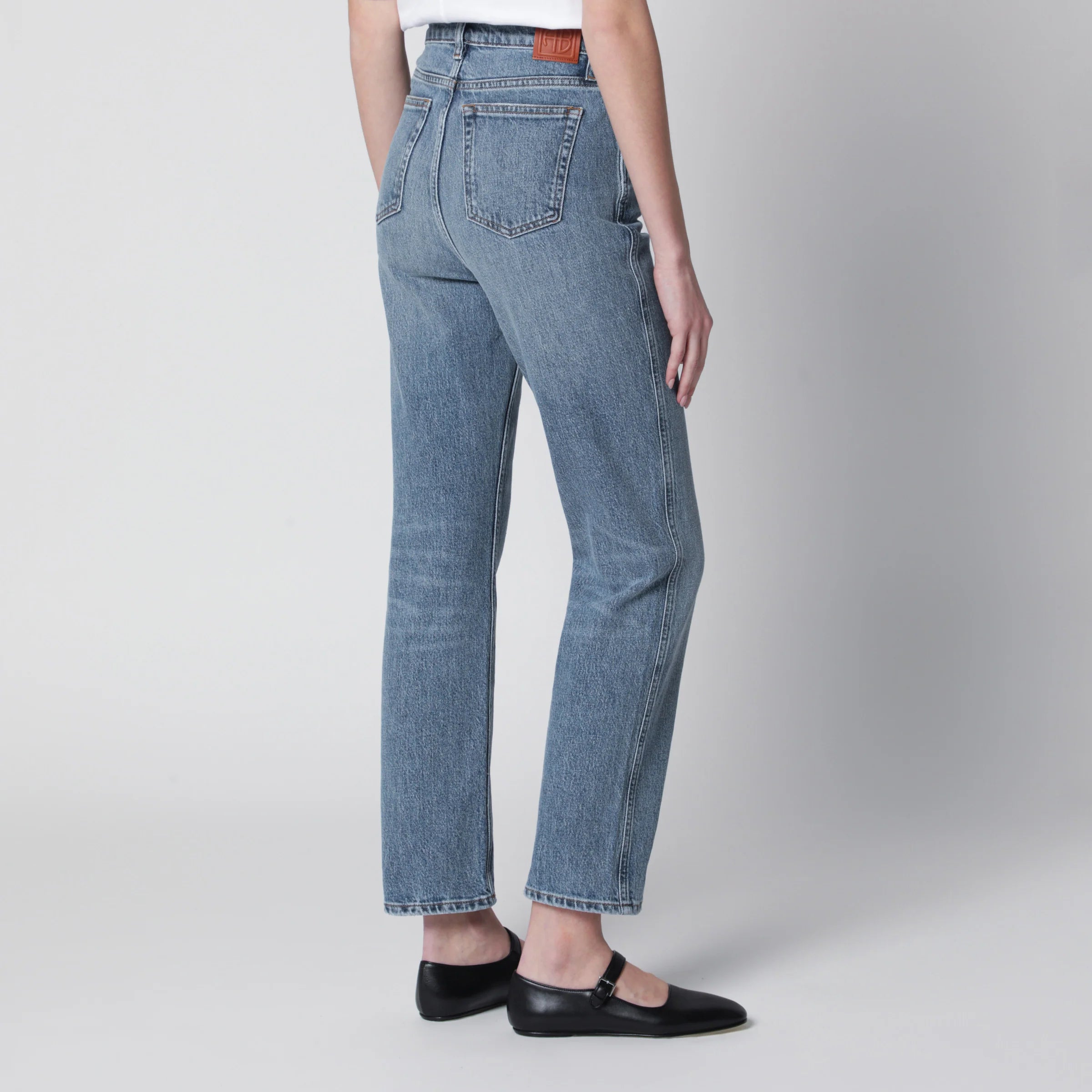 ANINE BING High-rise jeans in light-wash cotton denim