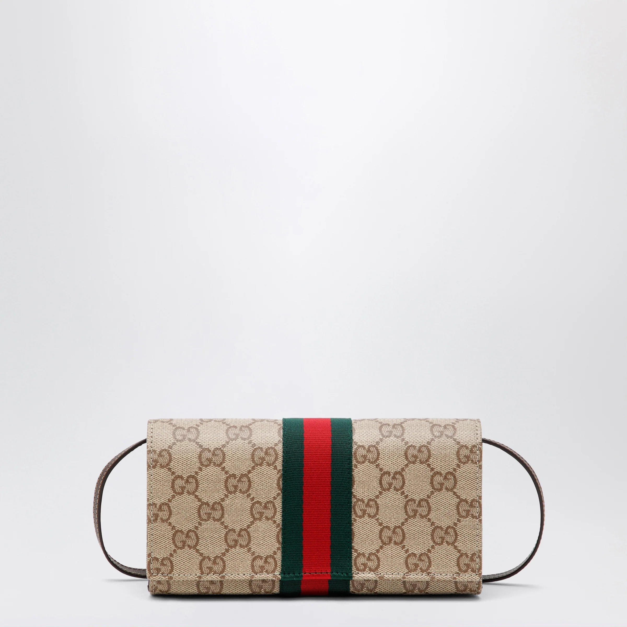 GUCCI Small pouch in GG canvas with Web stripe