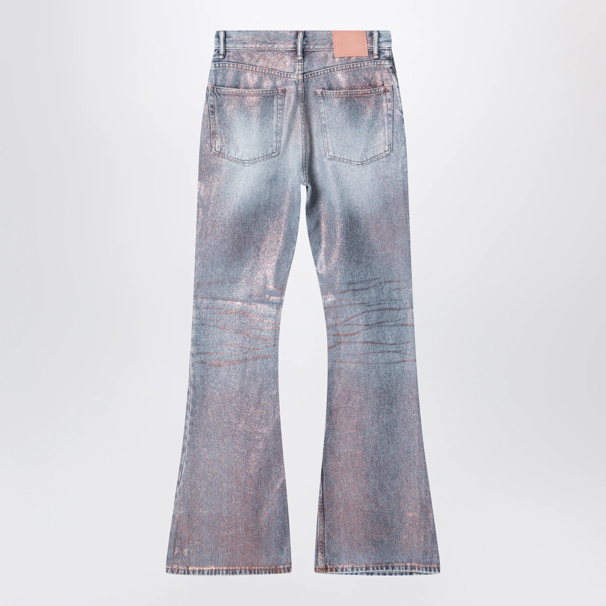 Acne Studios Fitted glitter jeans 2025F Rose copper/light blue