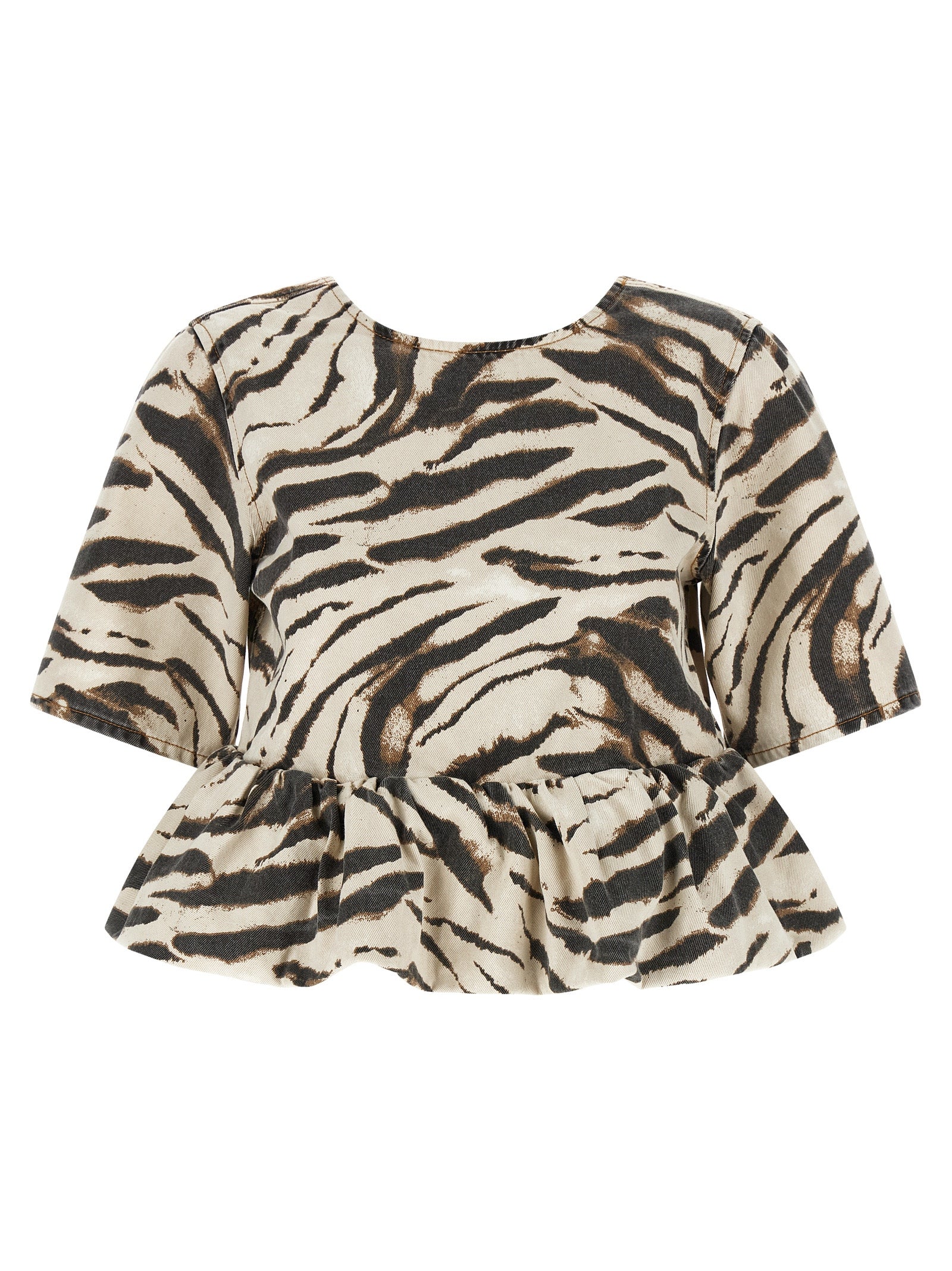 Ganni Zebra Denim Top