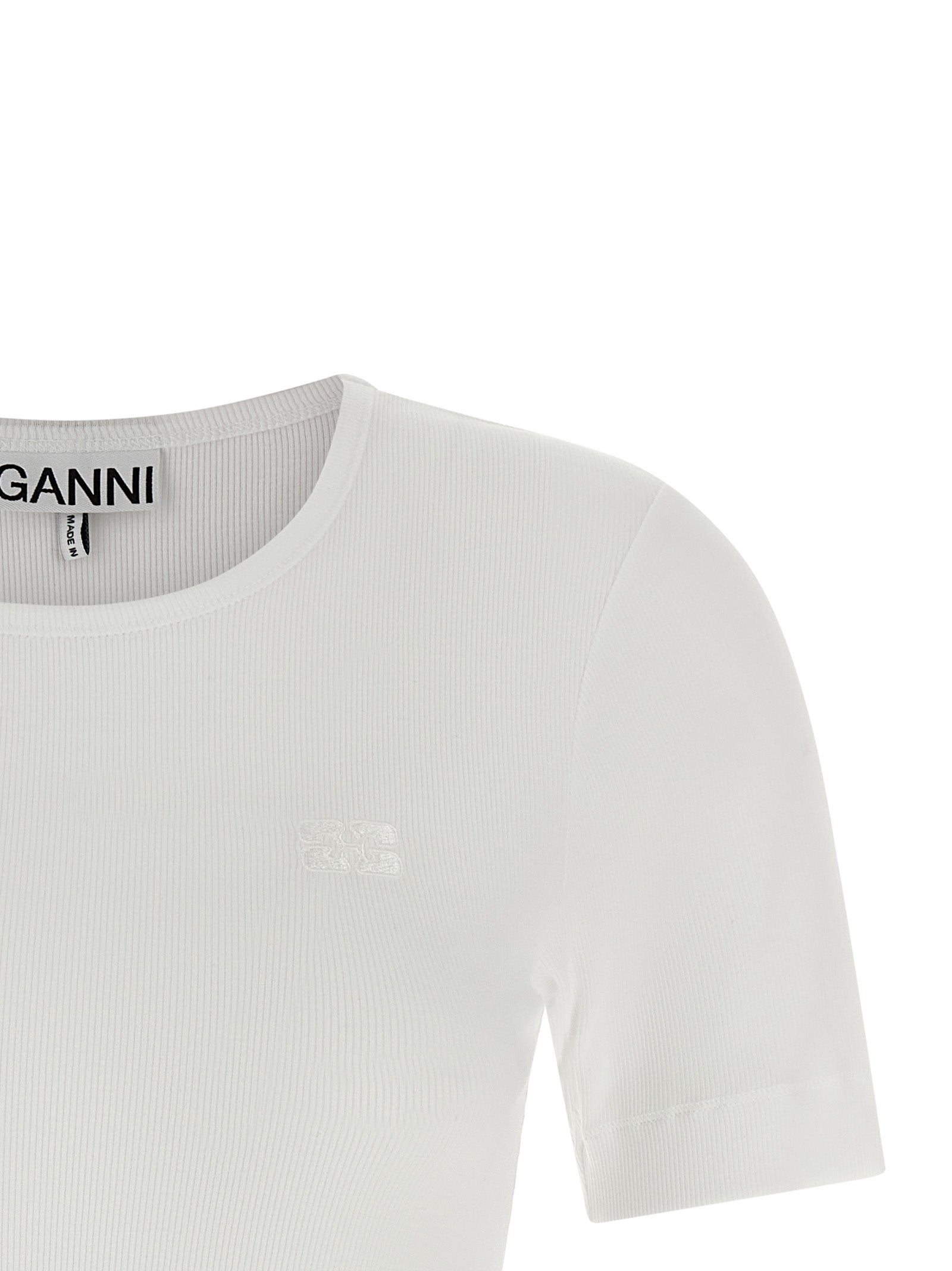 Ganni Logo Embroidery T-shirt