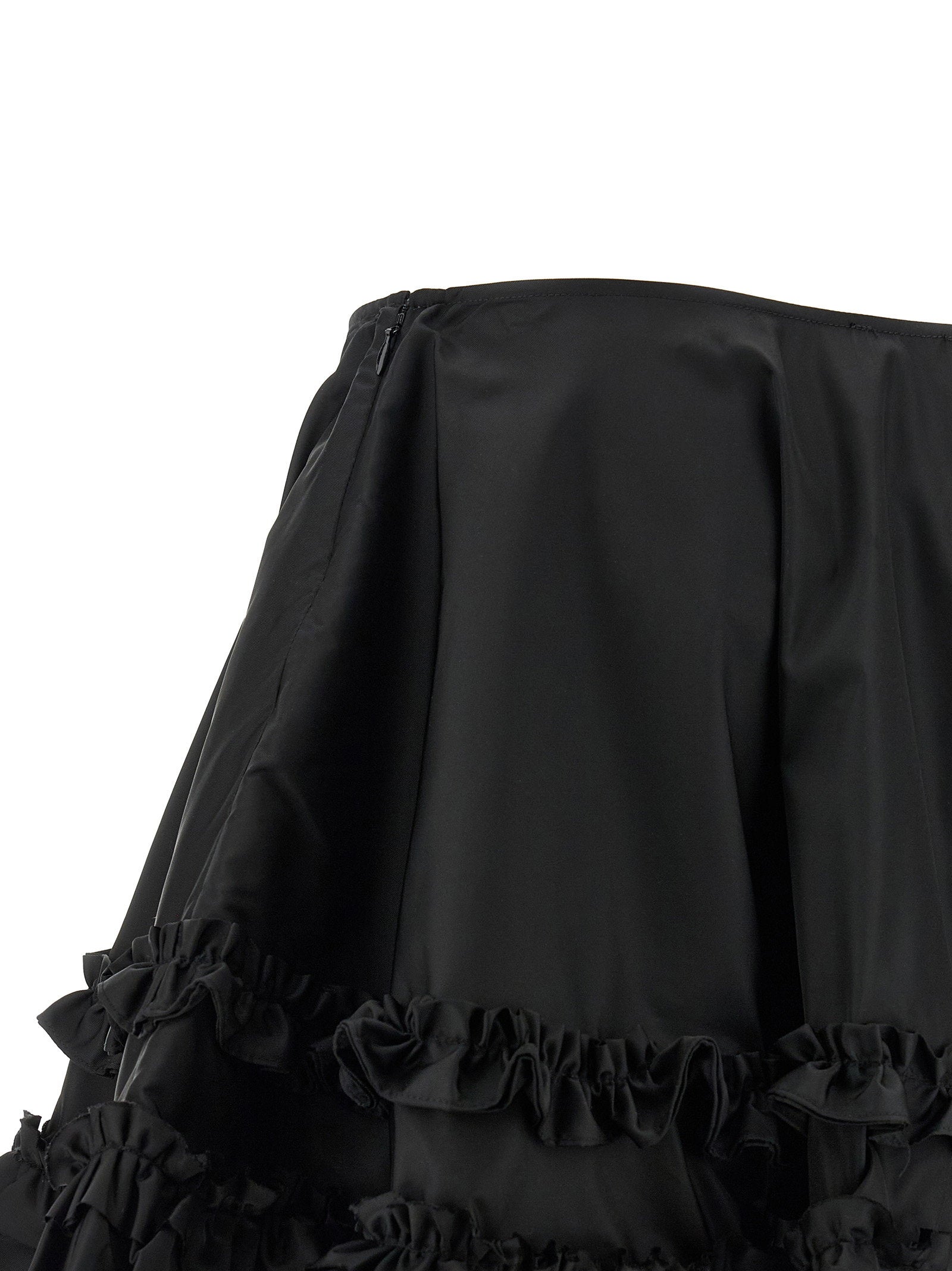 Ganni Duchesse Nylon Mini Frill Skirt