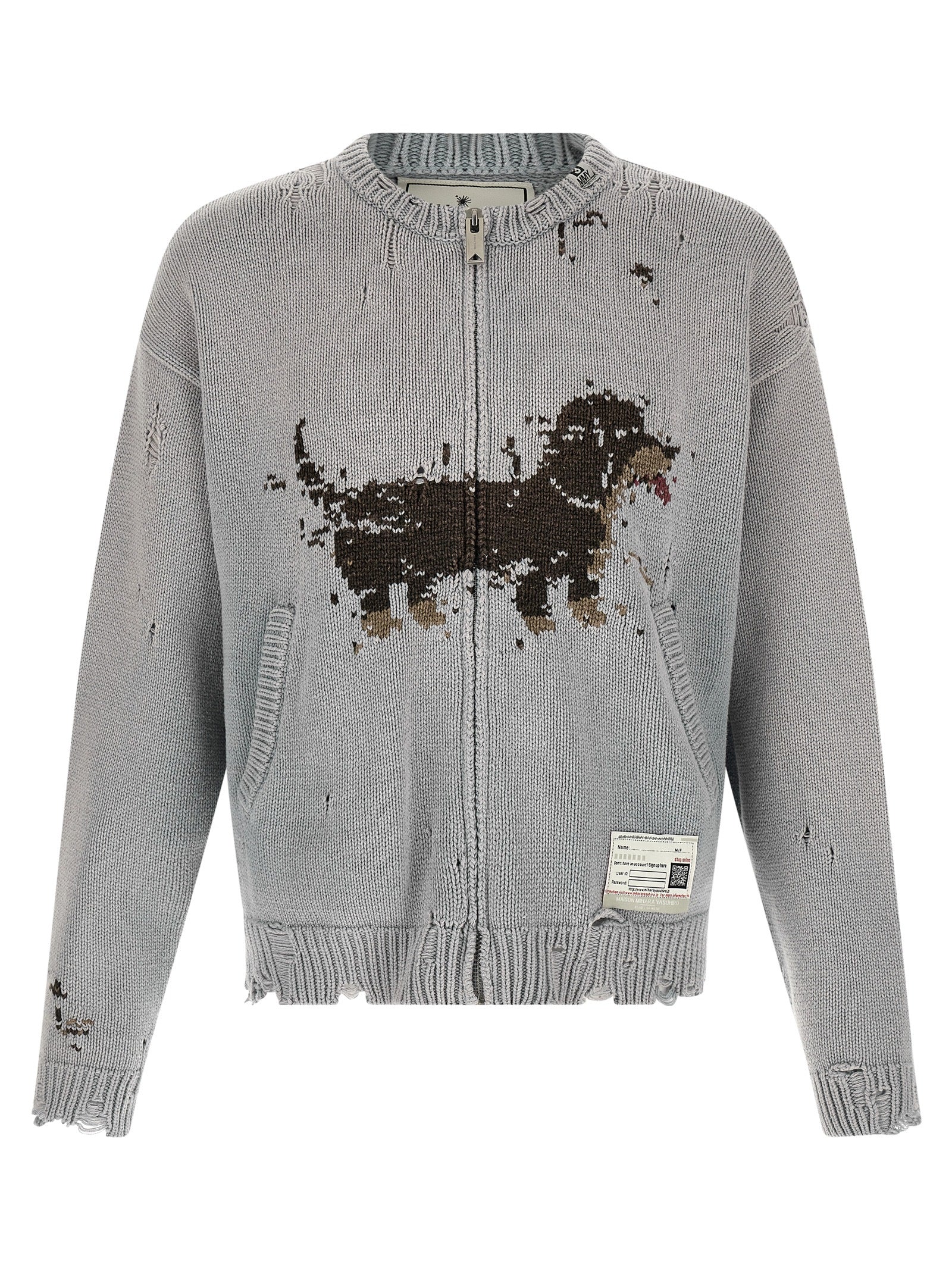 Maison Mihara Yasuhiro Dog Jacquard Knit Cardigan