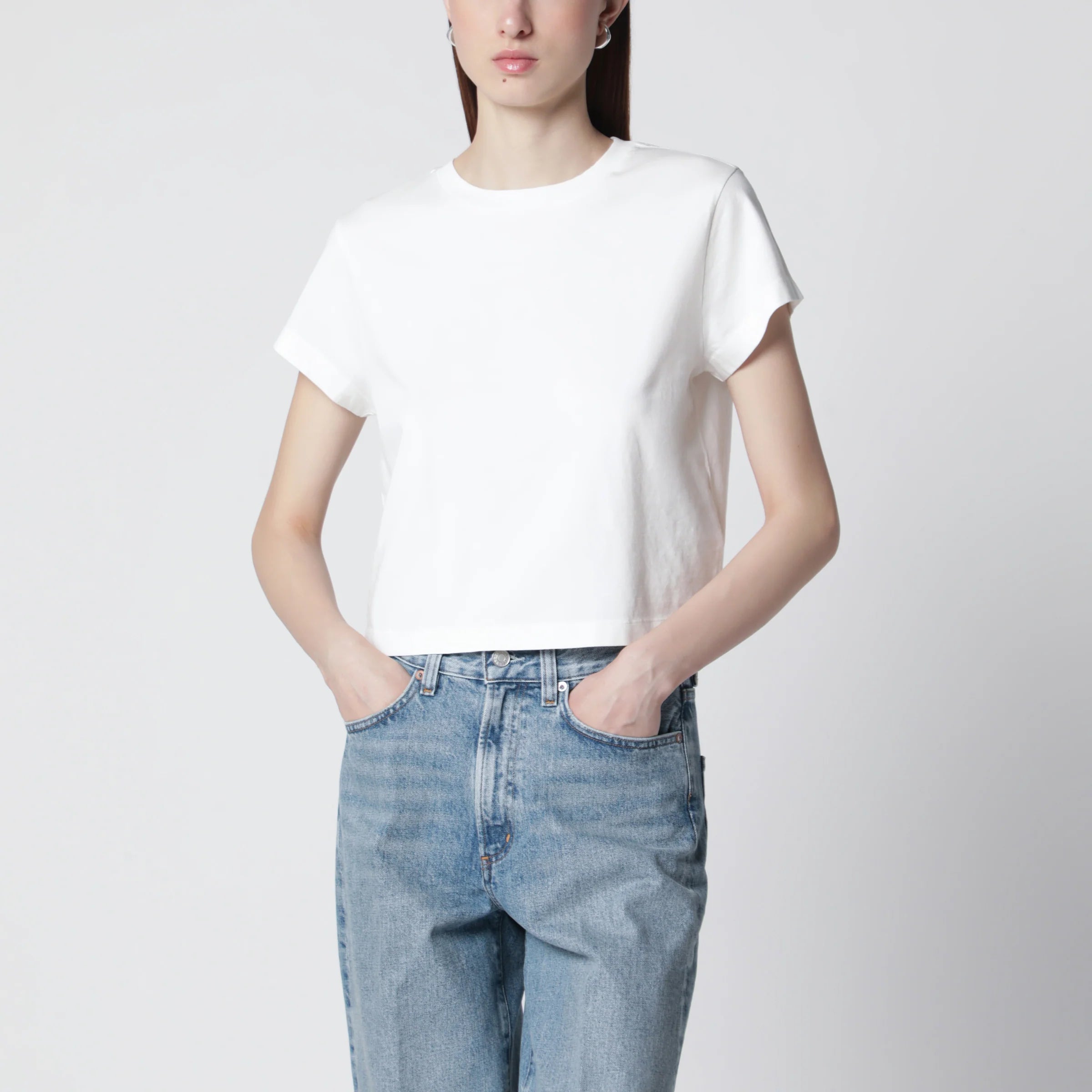 AGOLDE White cotton crew-neck T-shirt