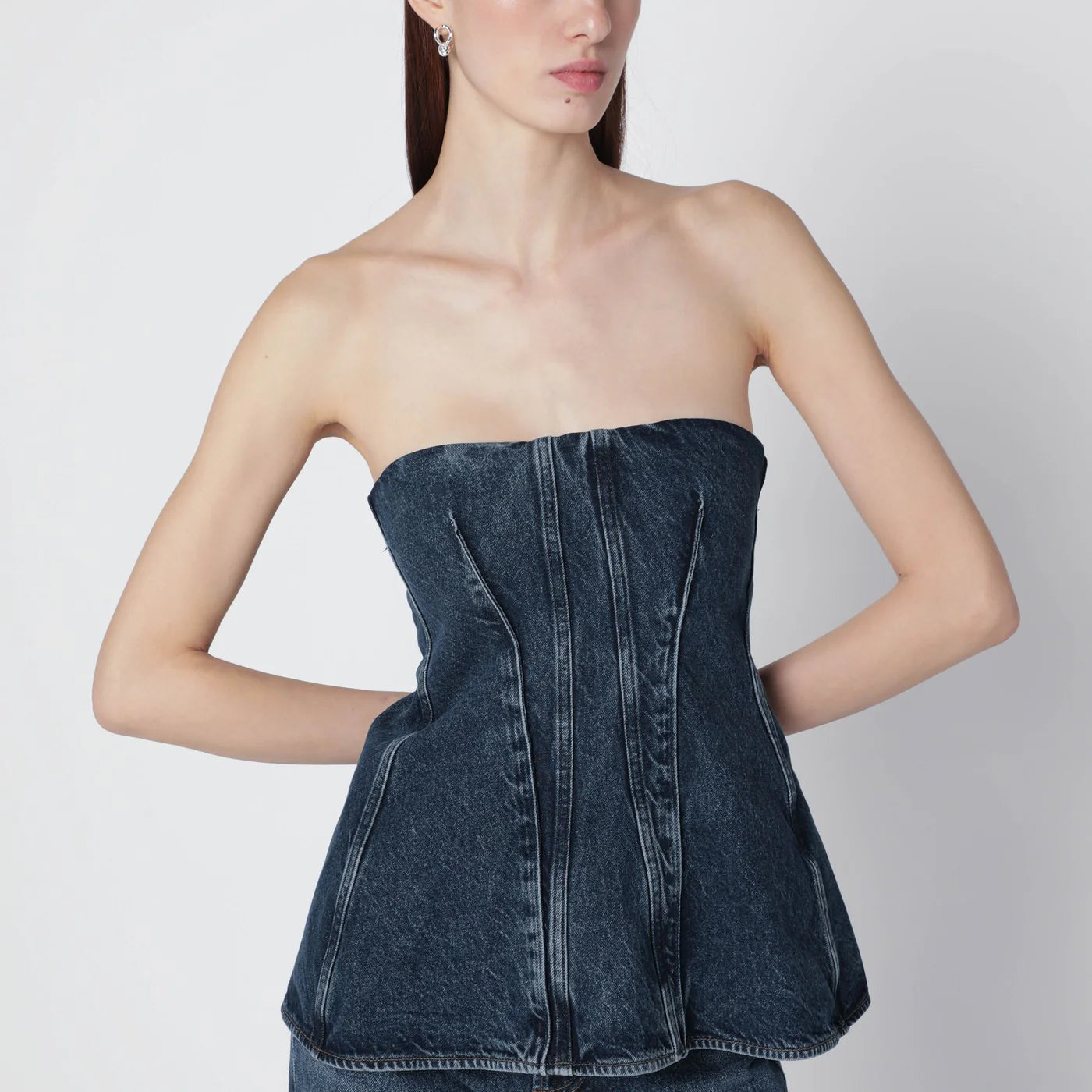 AGOLDE Blue Lara denim corset