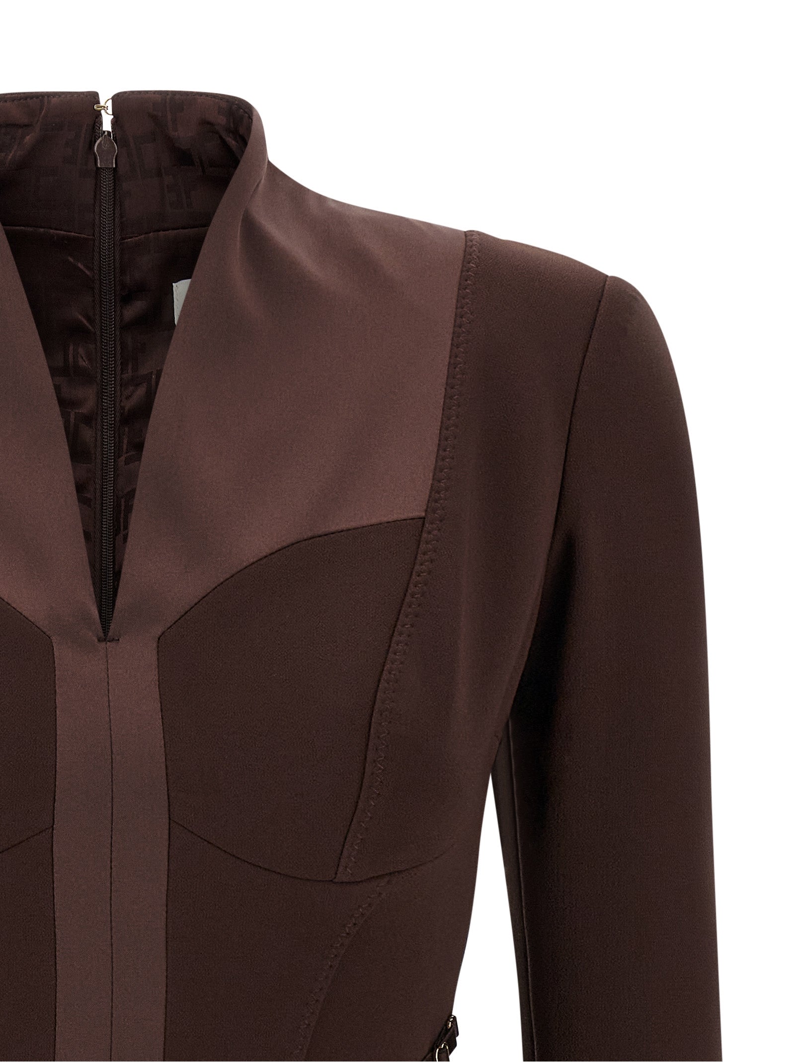 Elisabetta Franchi Logo Dress With Elastic Bands