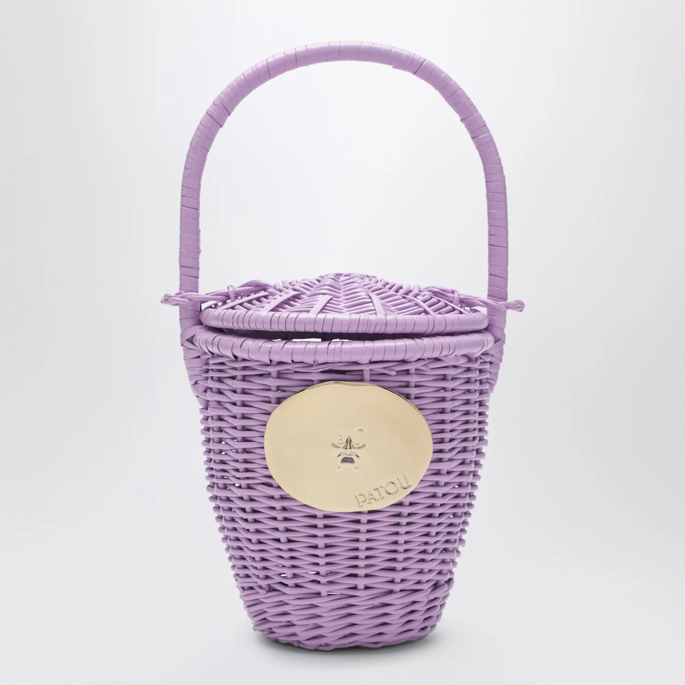 Patou Lilac wicker bucket bag