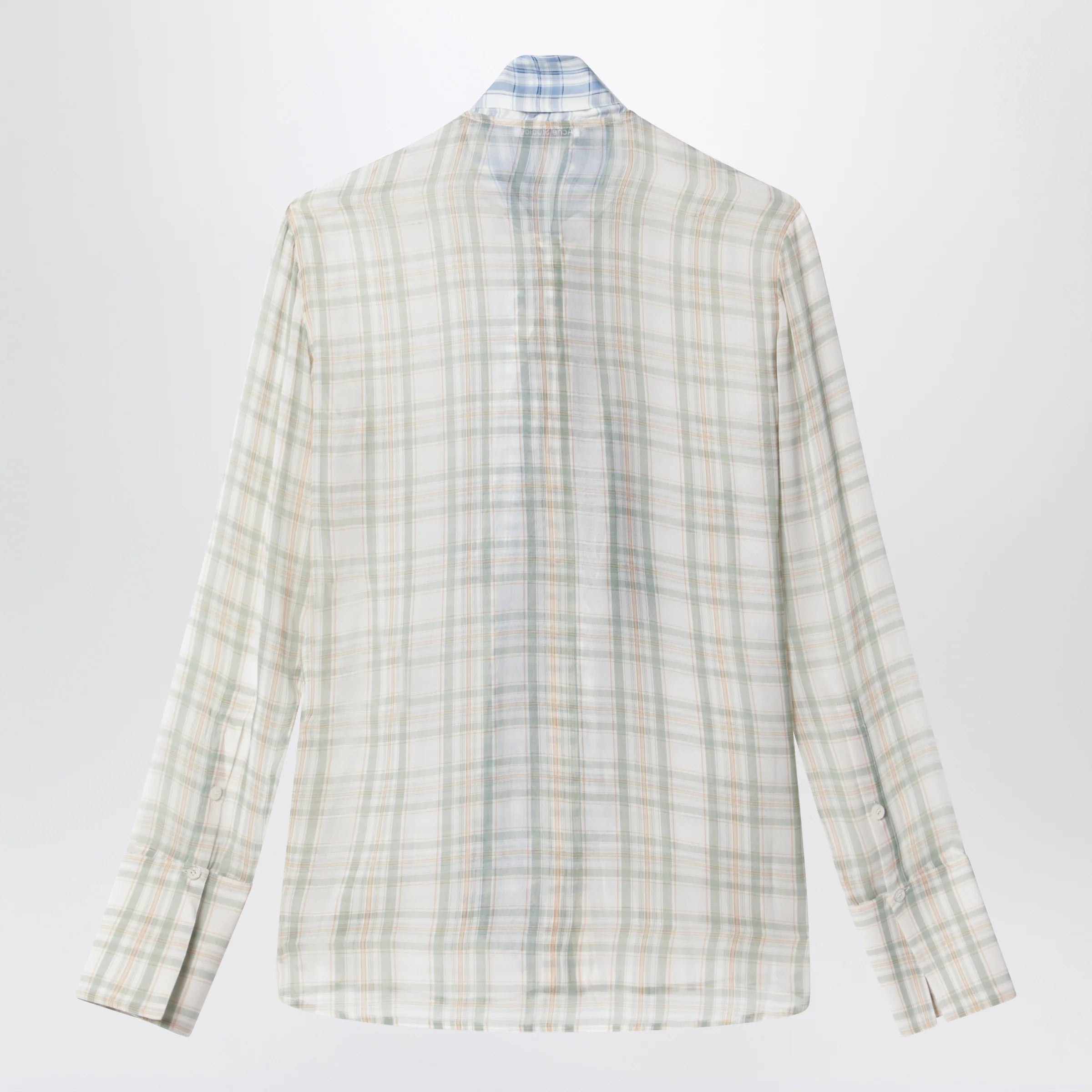 Acne Studios Silk blouse with scarf Green/orange