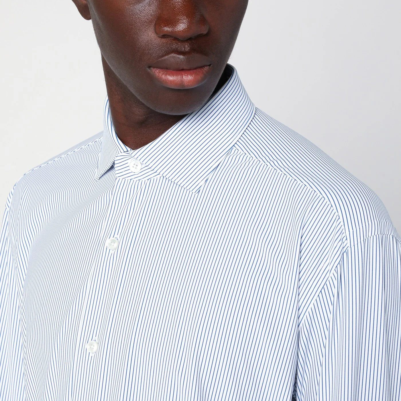 XACUS Striped blue poplin Active shirt