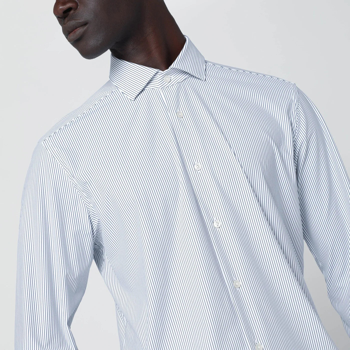 XACUS White striped Tailor Fit shirt
