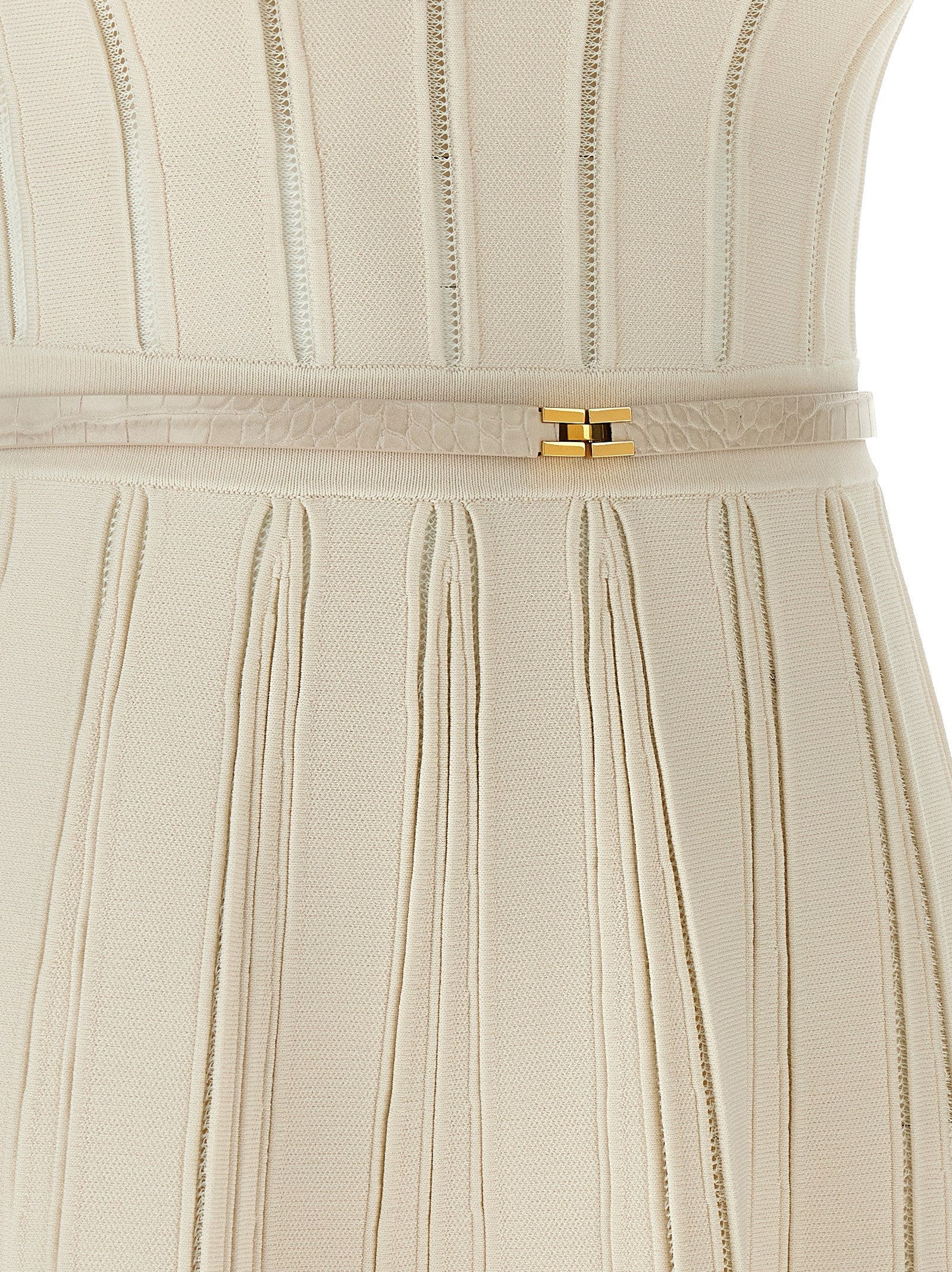 Elisabetta Franchi Weft Dress à Jour