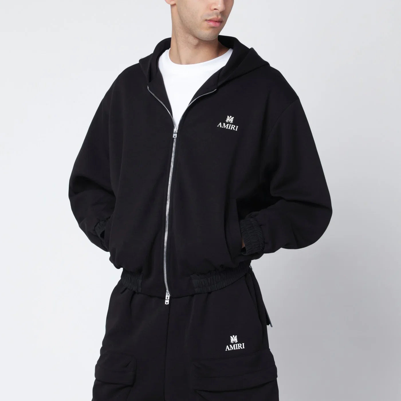 AMIRI Black cotton-blend zip sweatshirt