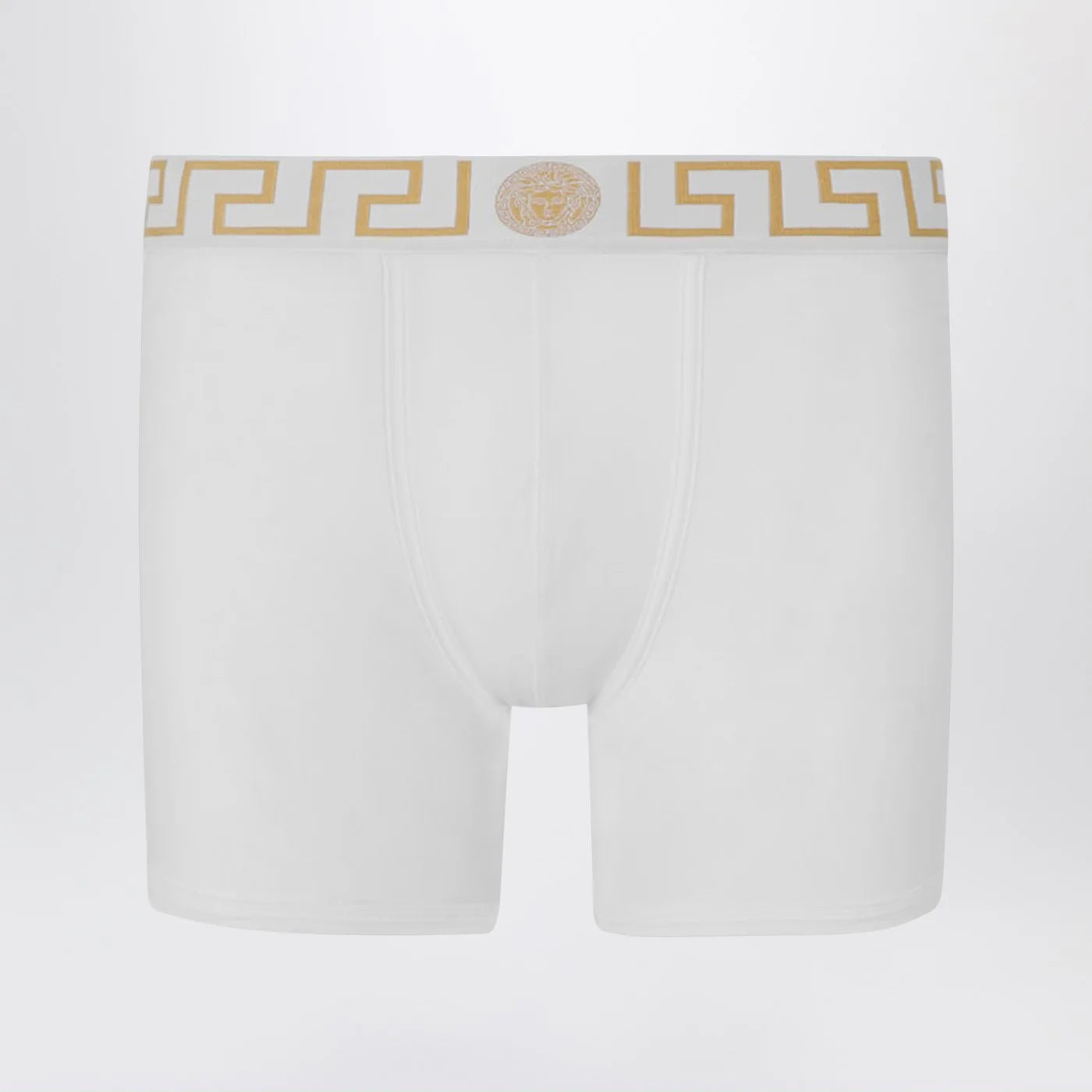 Versace White fitted boxers with Greca waistband