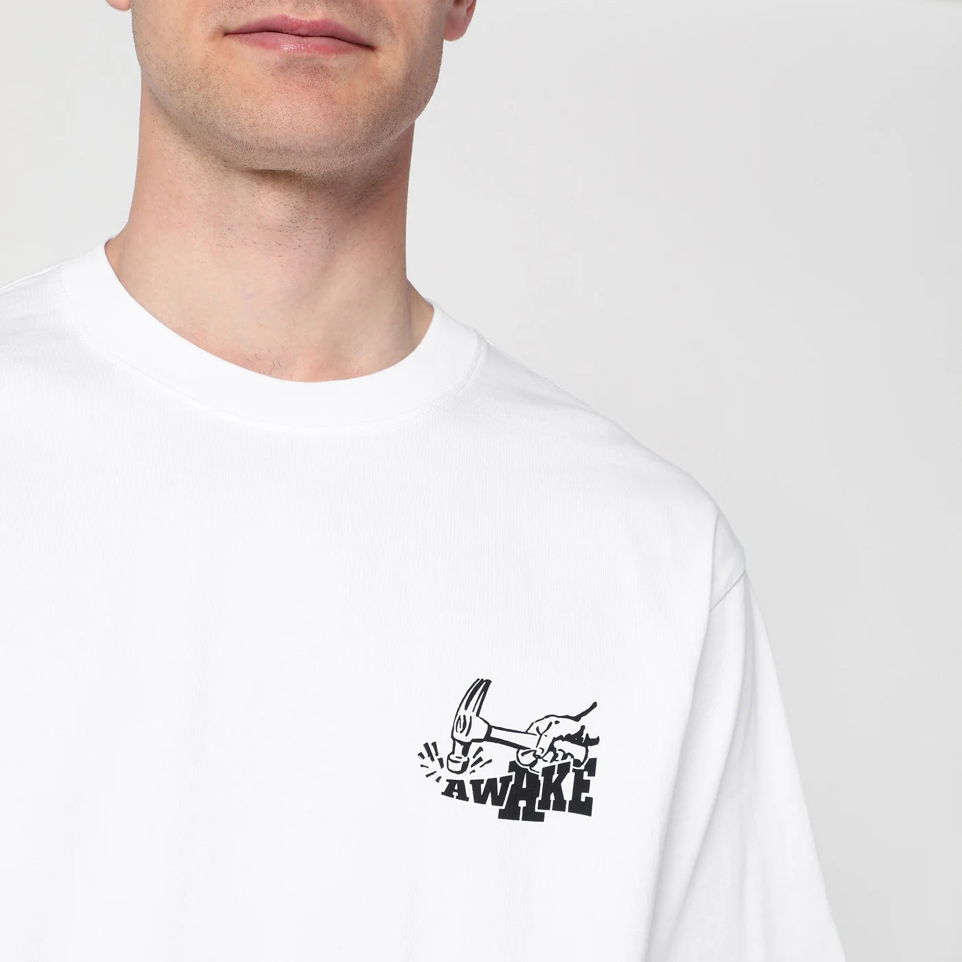 Awake NY White T-shirt with hammer print
