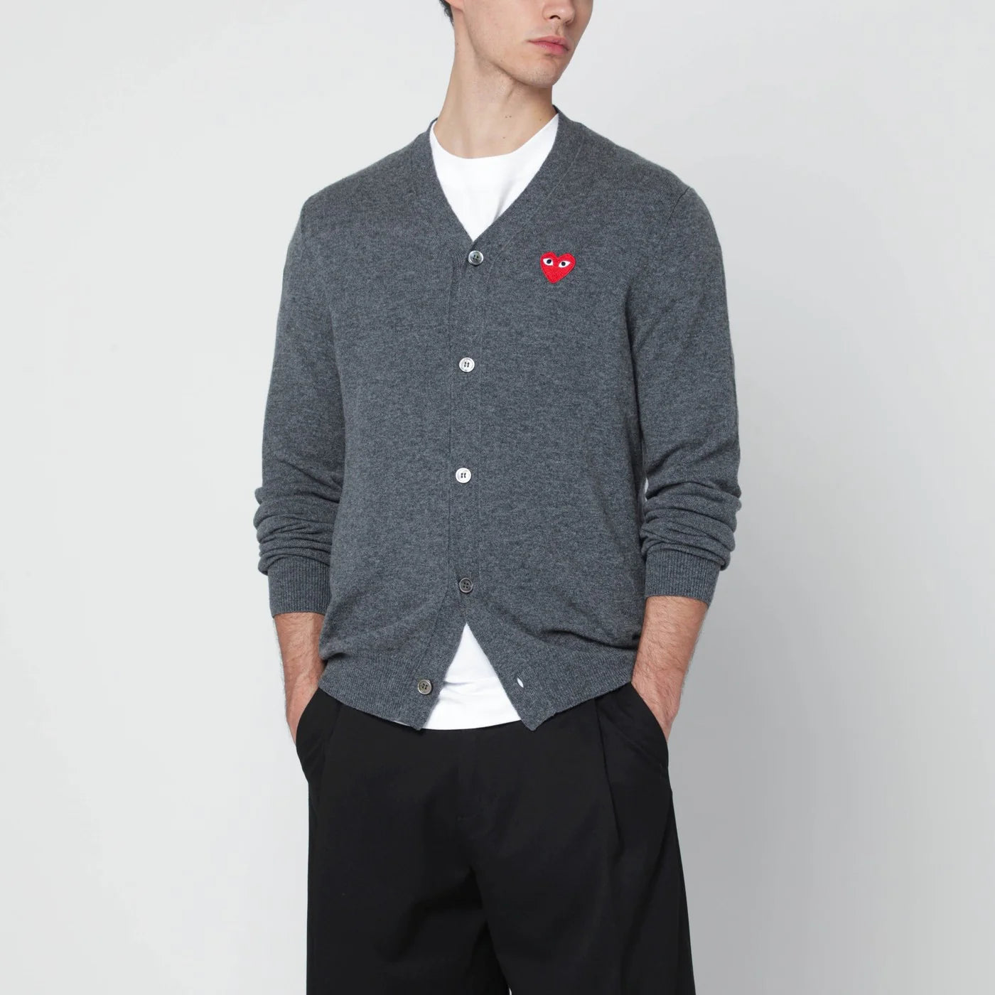 Comme des Garçons Shirt Grey wool cardigan