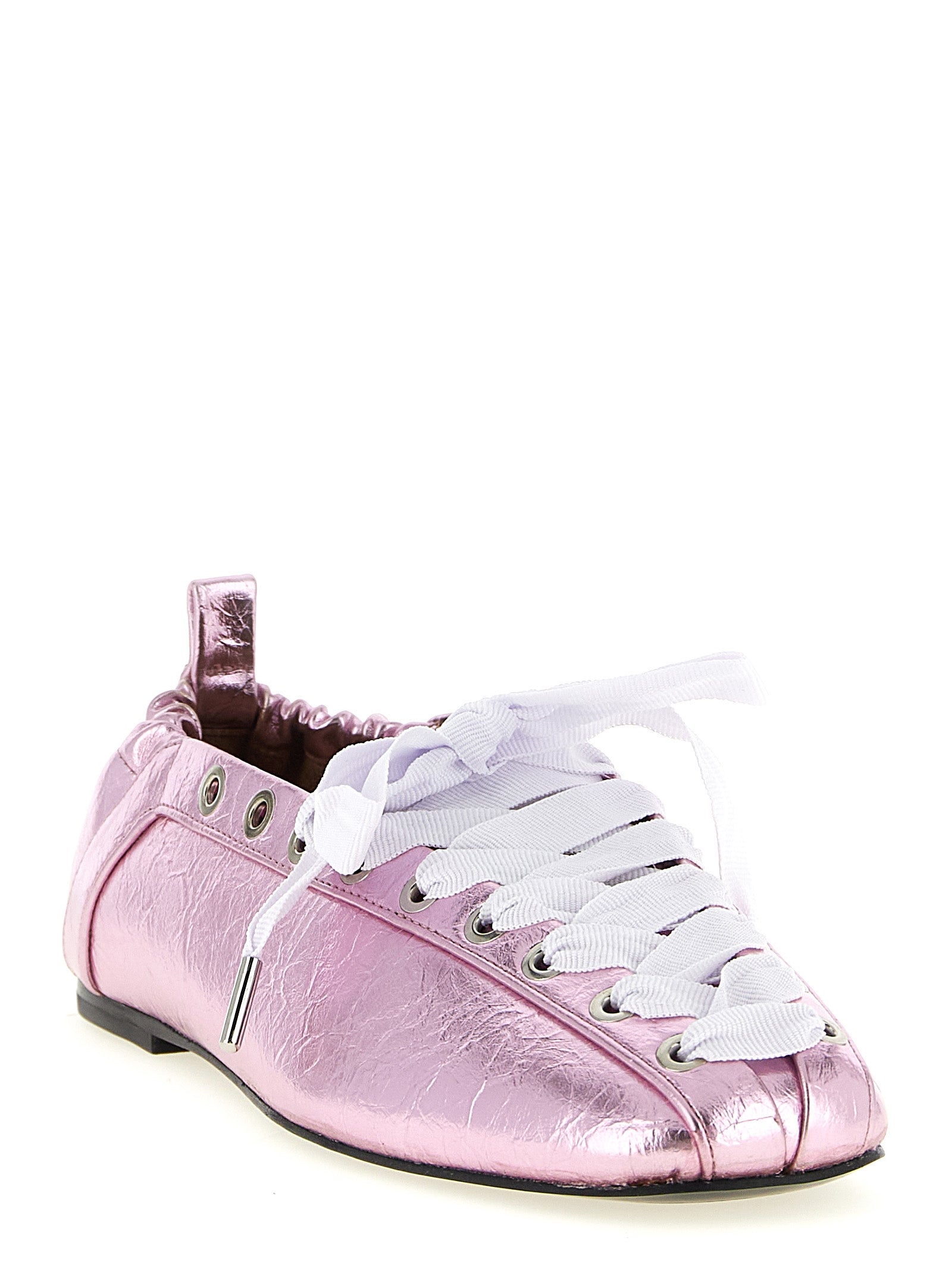Ganni Lace-up Ballet Flats