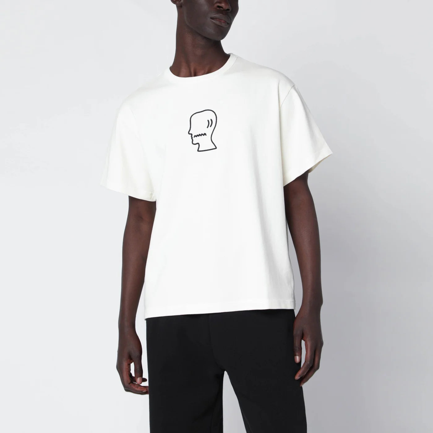 Brain Dead White T-shirt with embroidered logo