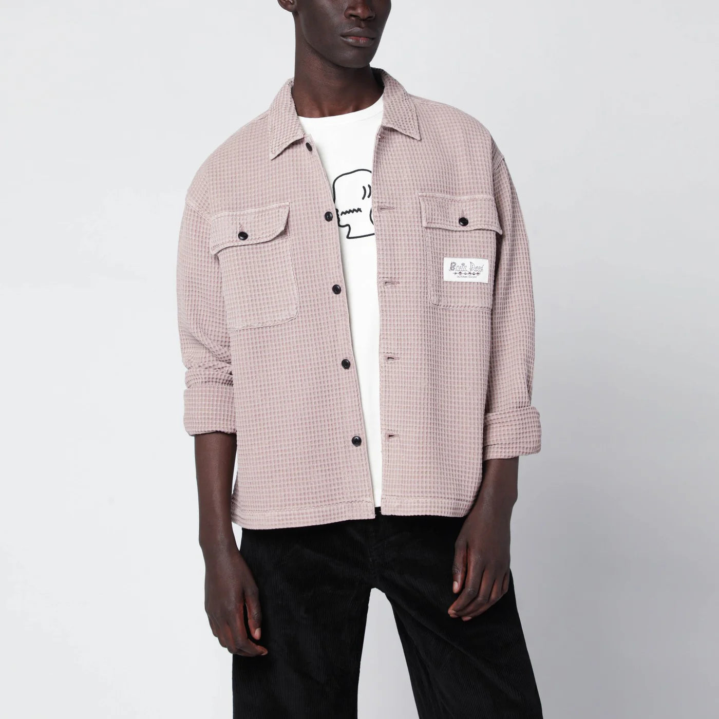 Brain Dead Sand-colored honeycomb shirt