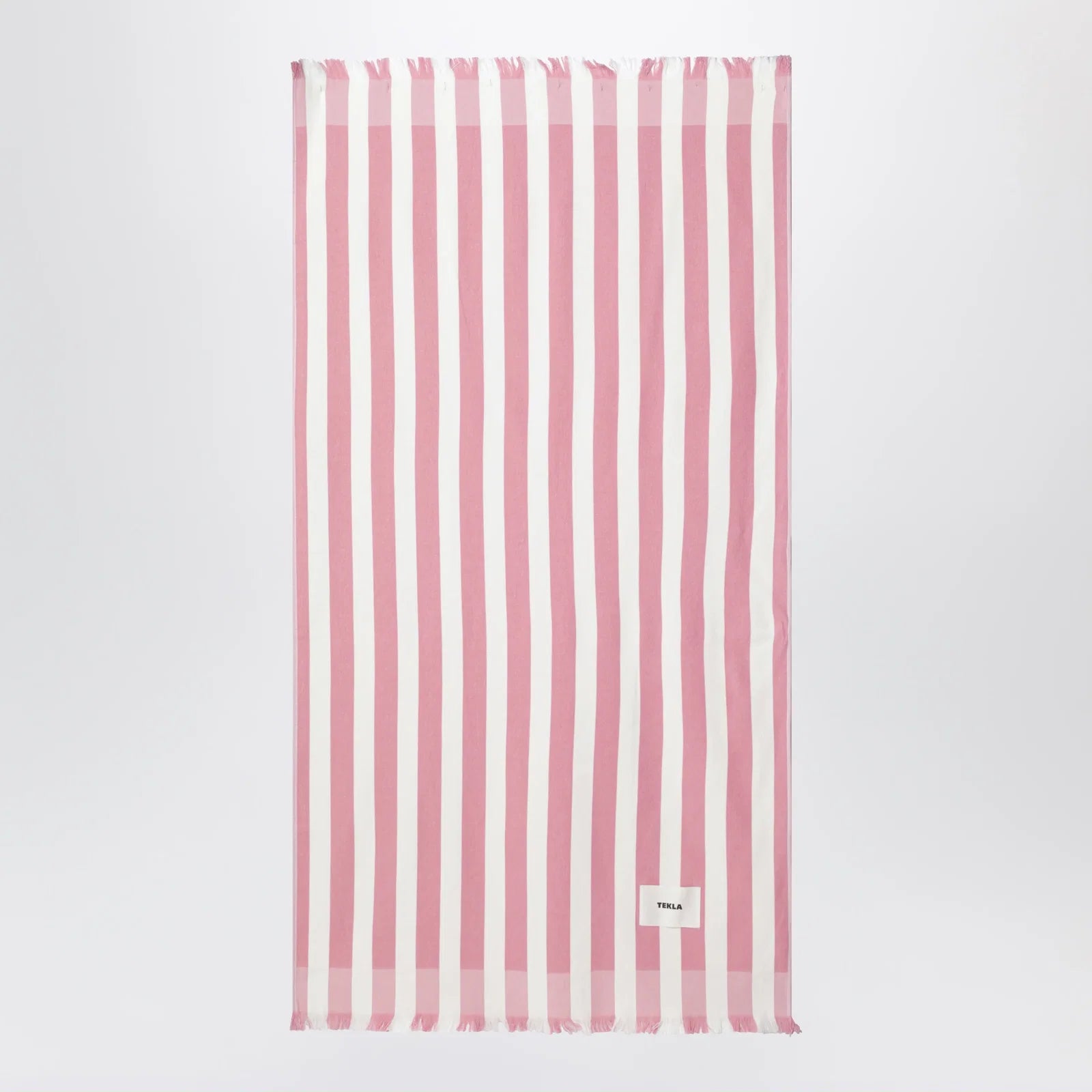 Tekla Pink/white striped beach towel