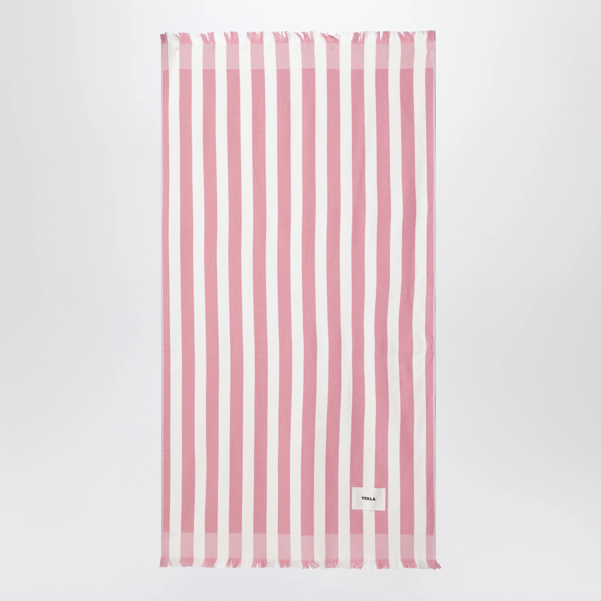 Tekla Pink/white striped beach towel