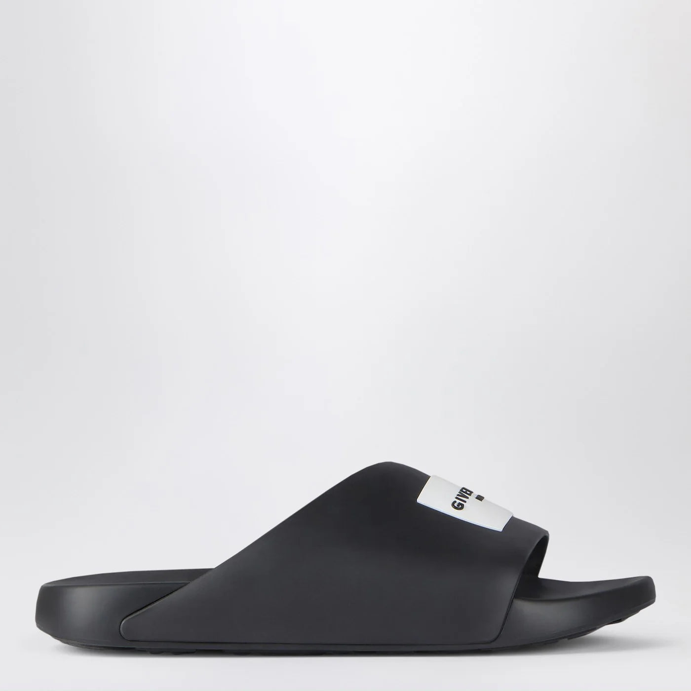 Givenchy Black rubber Label Slide flat mules