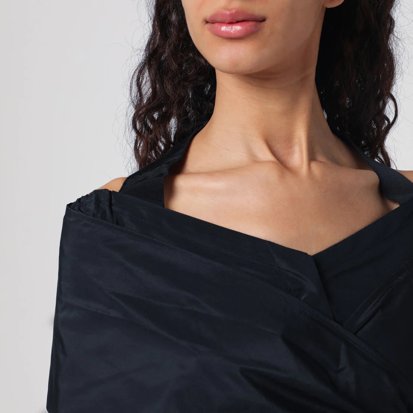 Patou Black blue crossover blouse