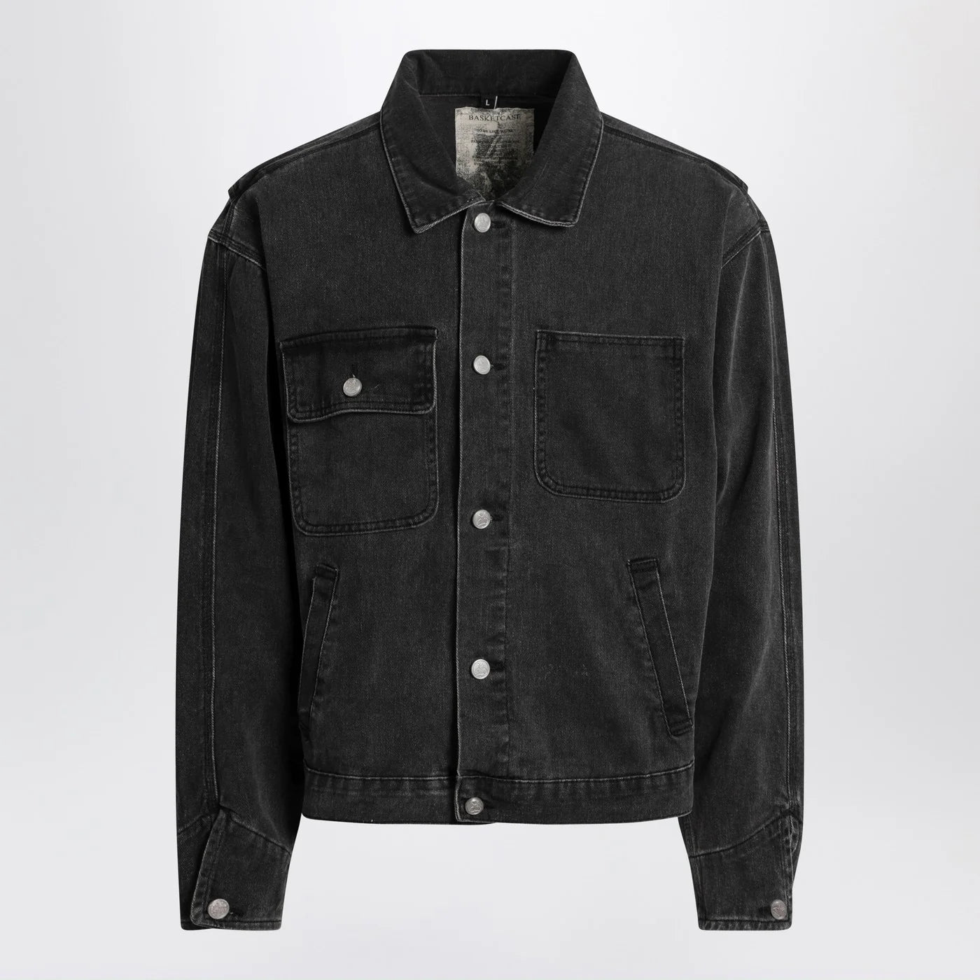 Basketcase Gallery Black washed denim jacket
