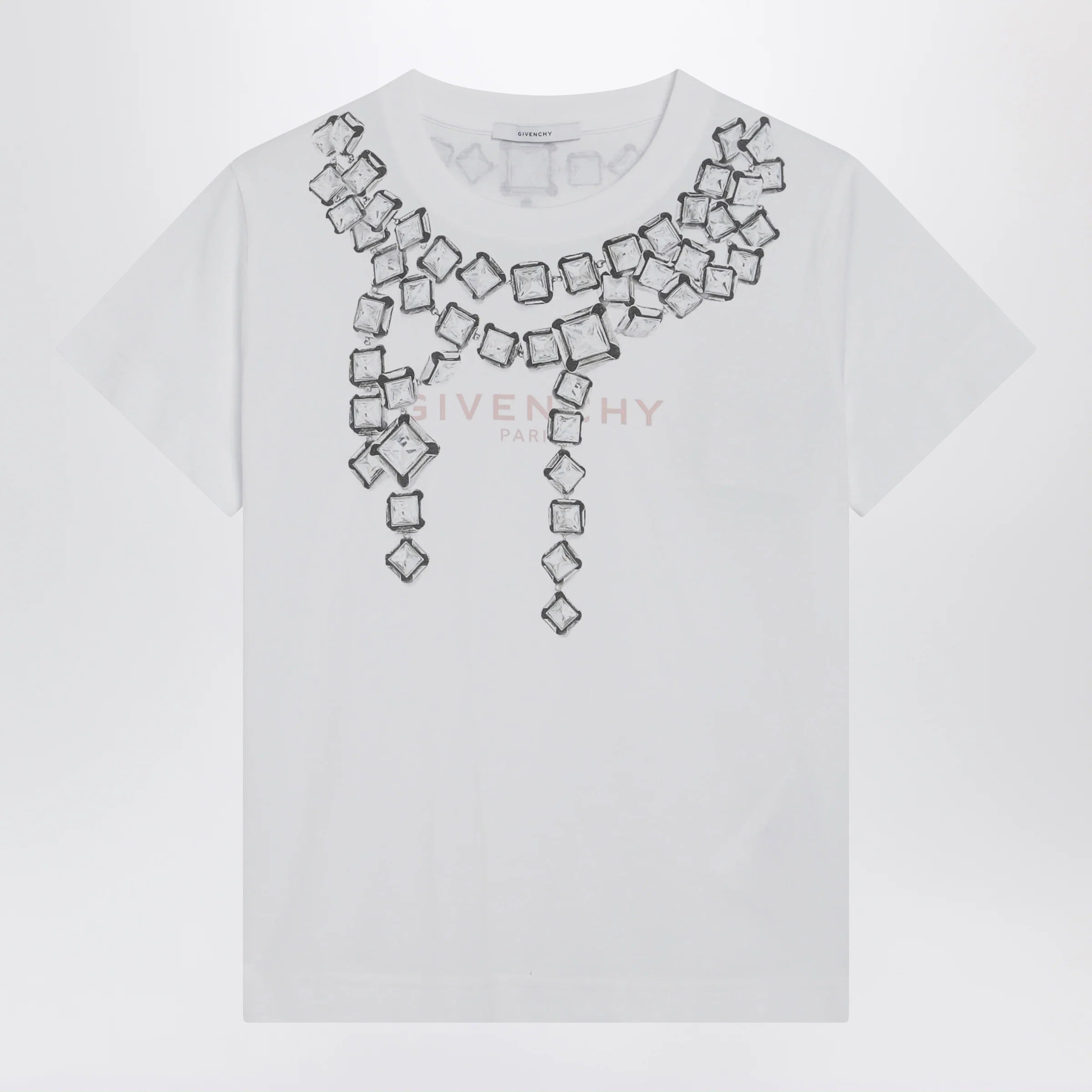 Givenchy Deconstructed Crystals cotton T-shirt in white