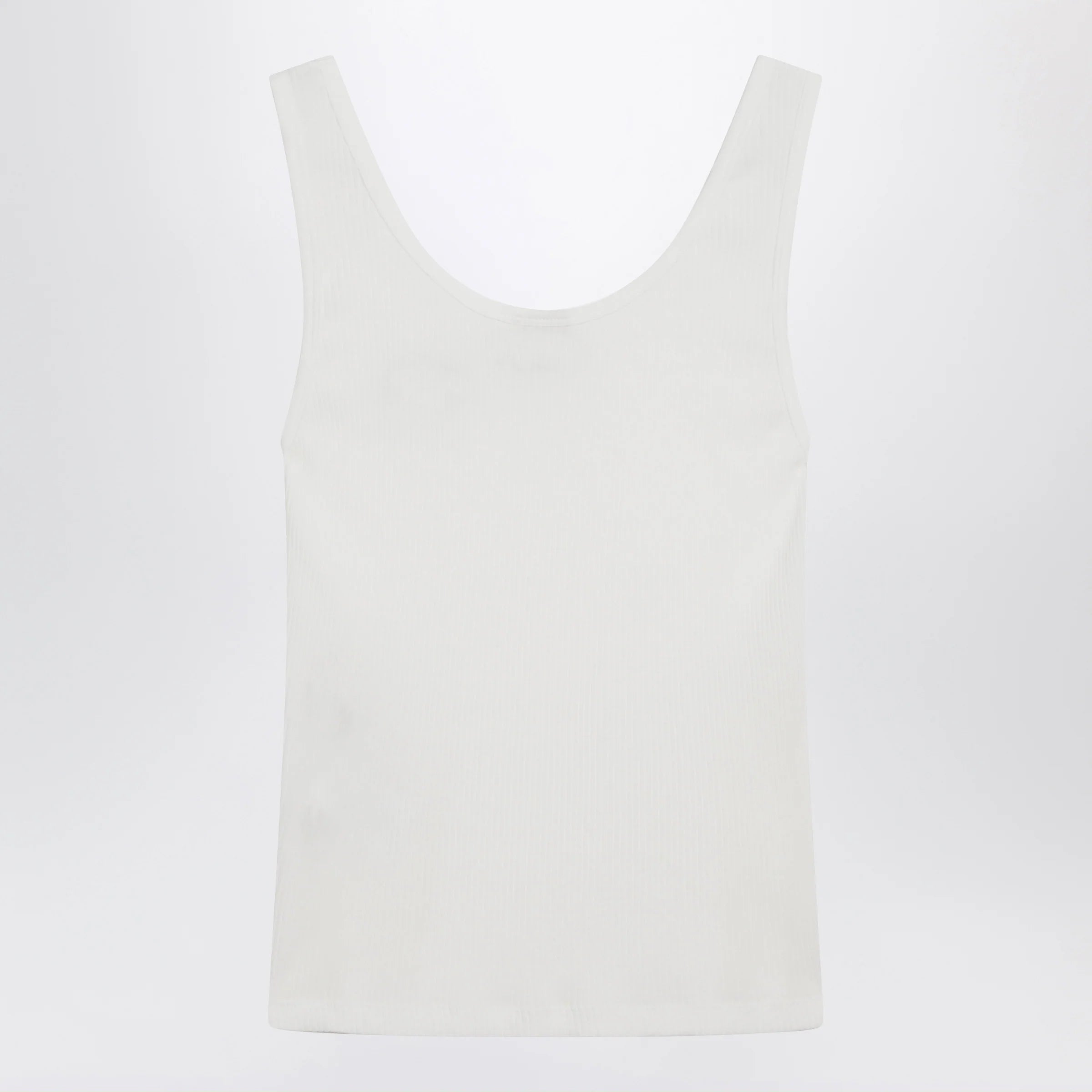 Chloé White ribbed tank top with logo