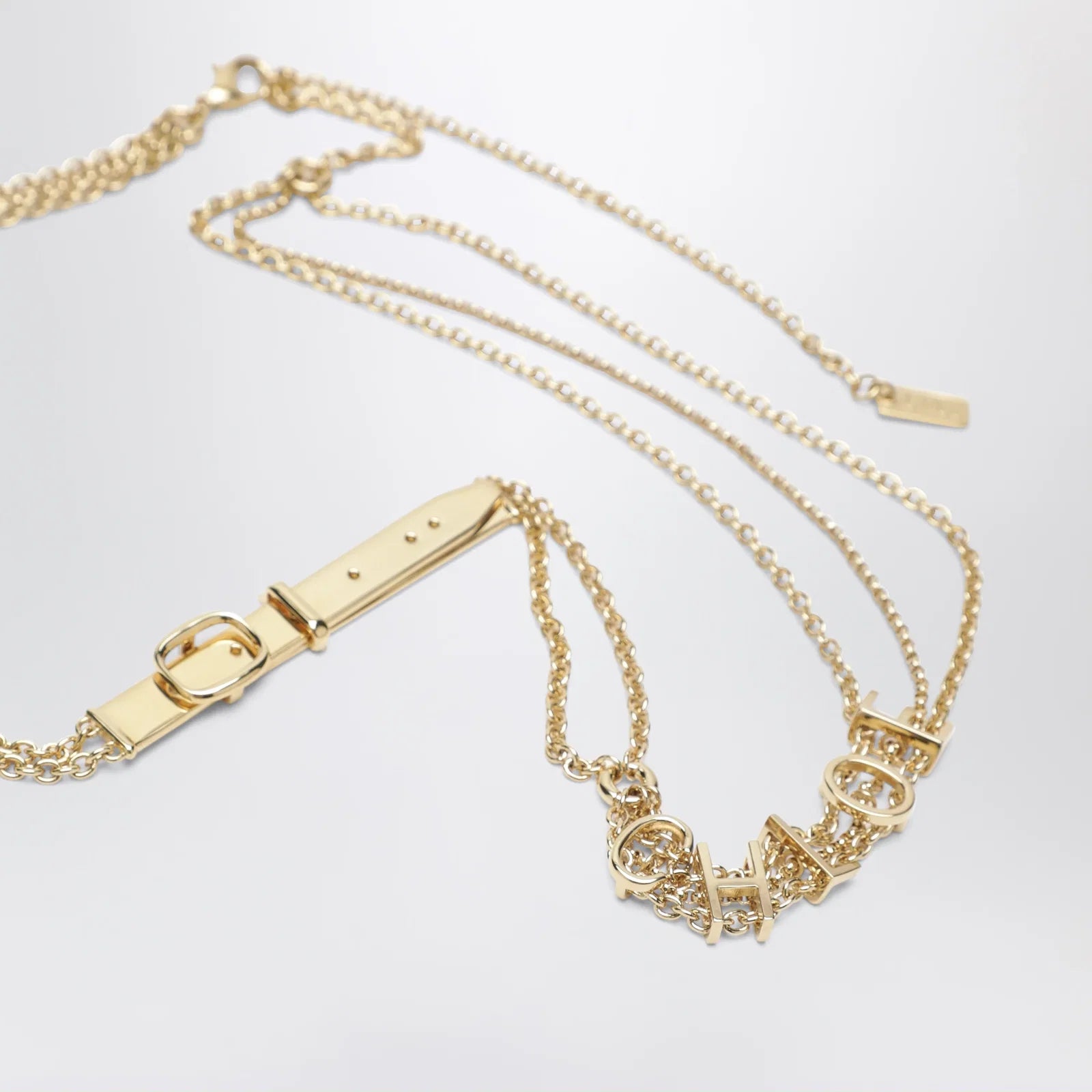 Chloé Gold-tone belt with logo lettering