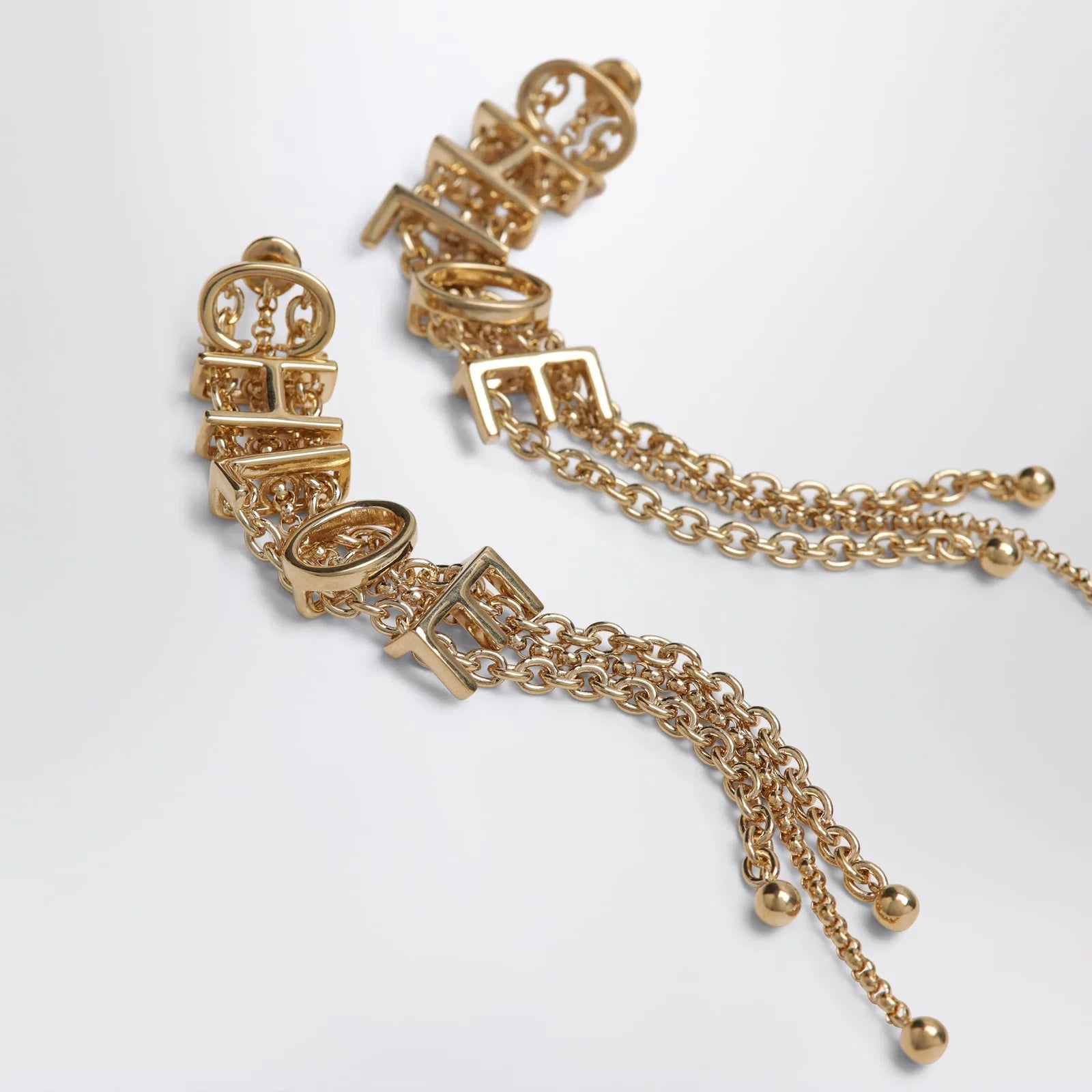 Chloé Gold-tone earrings with logo lettering