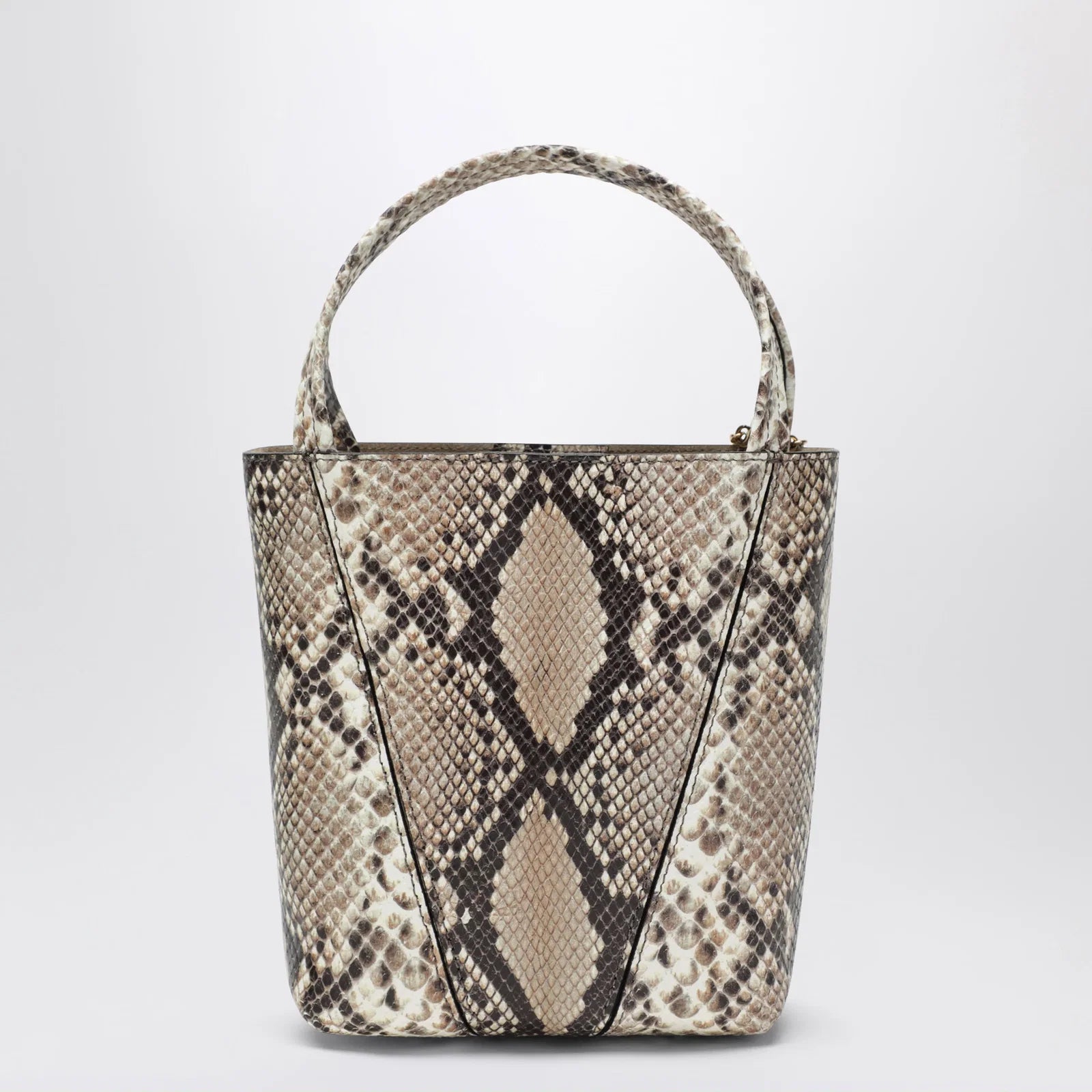 Small Chloé Spin tote bag in python-effect leather