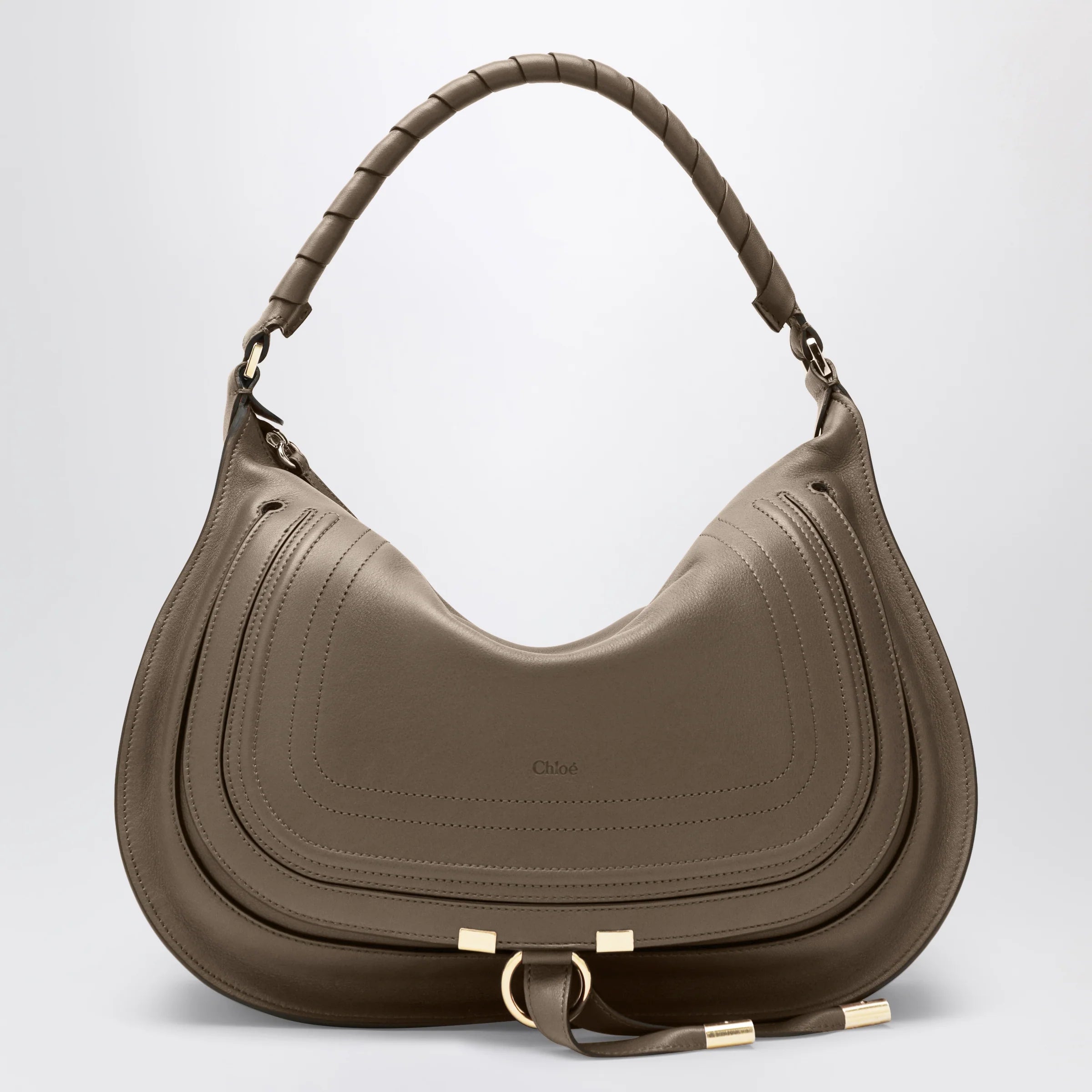 Chloé Taupe Marcie shoulder bag in leather