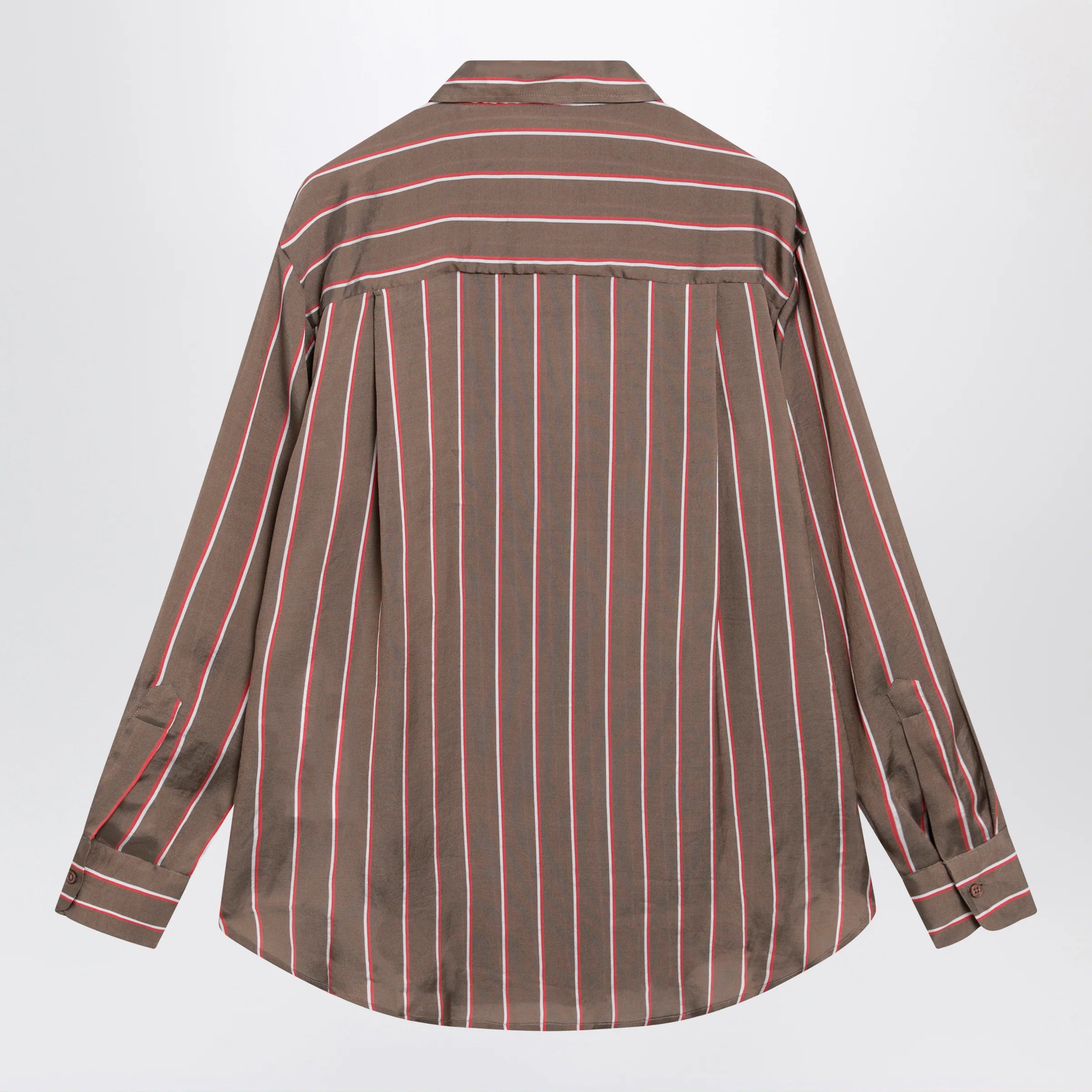 The Frankie Shop Brown striped viscose and silk shirt