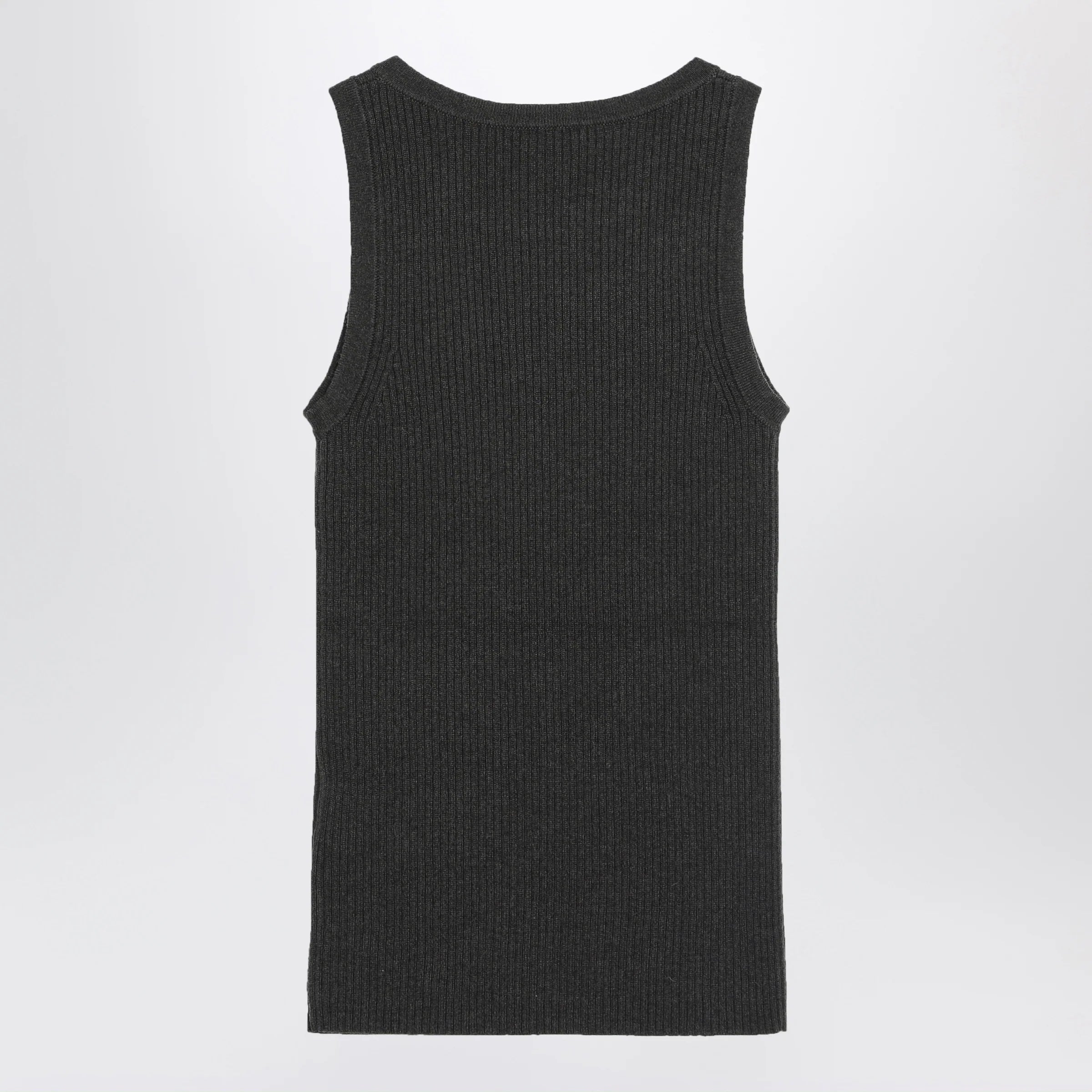 S Max Mara Green ribbed tank top in wool and cashmere