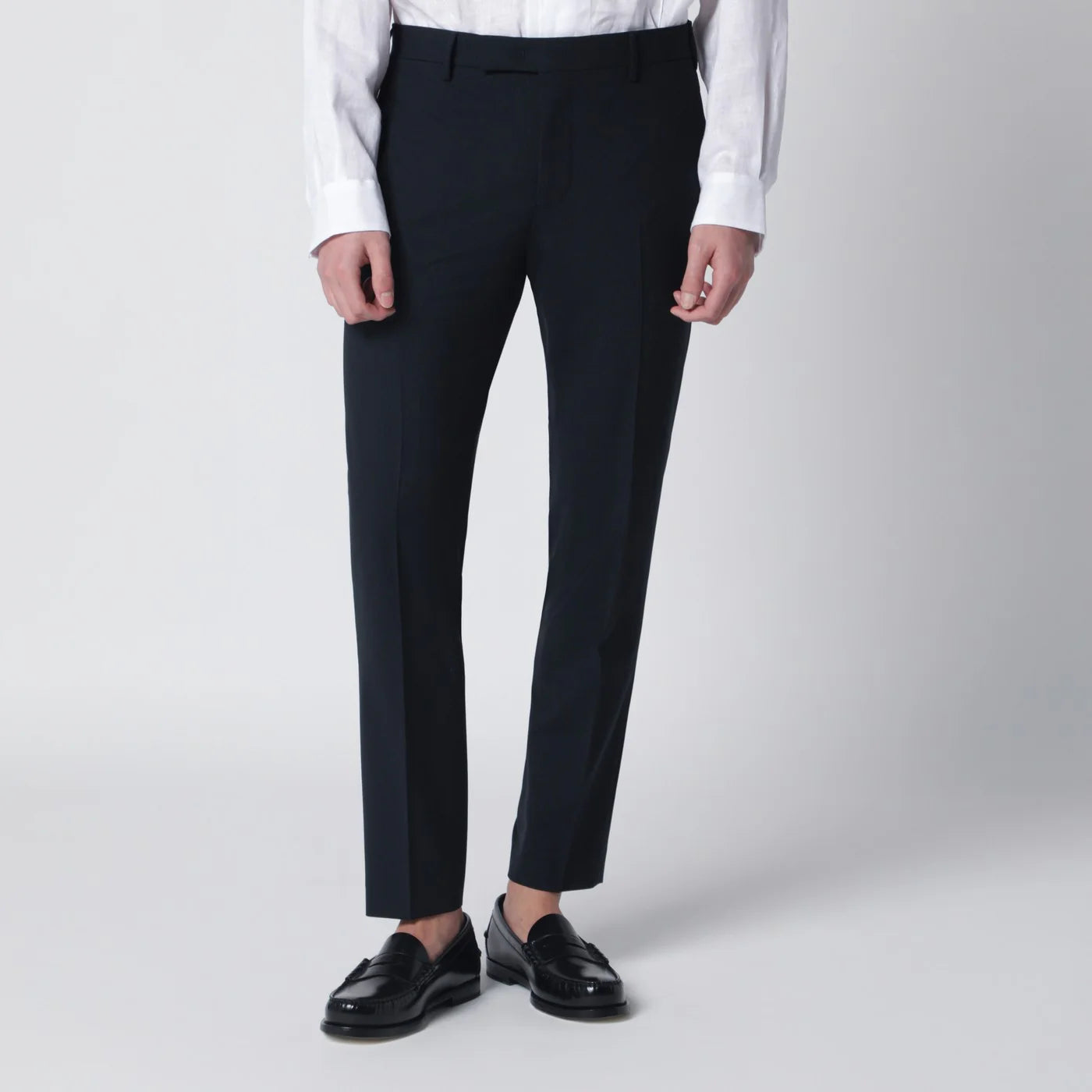PT Torino Navy blue wool-blend trousers