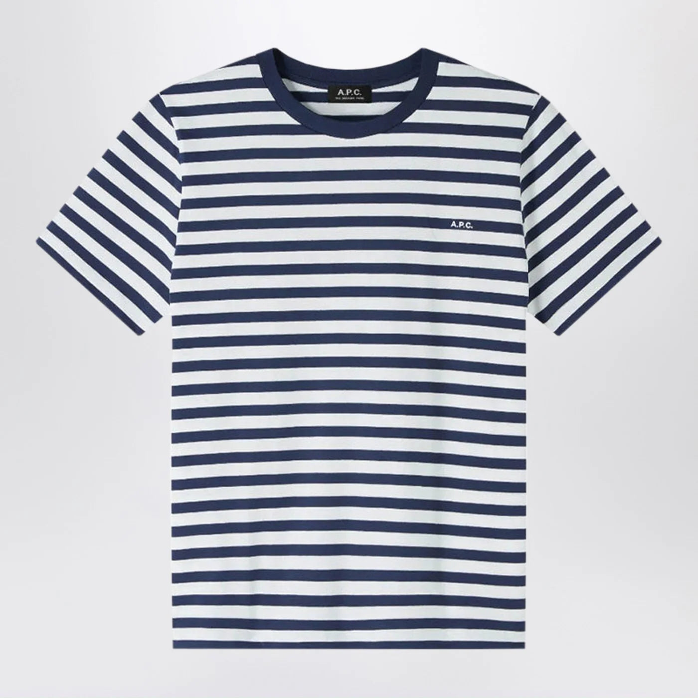 A.P.C. Striped blue and white crew-neck T-shirt