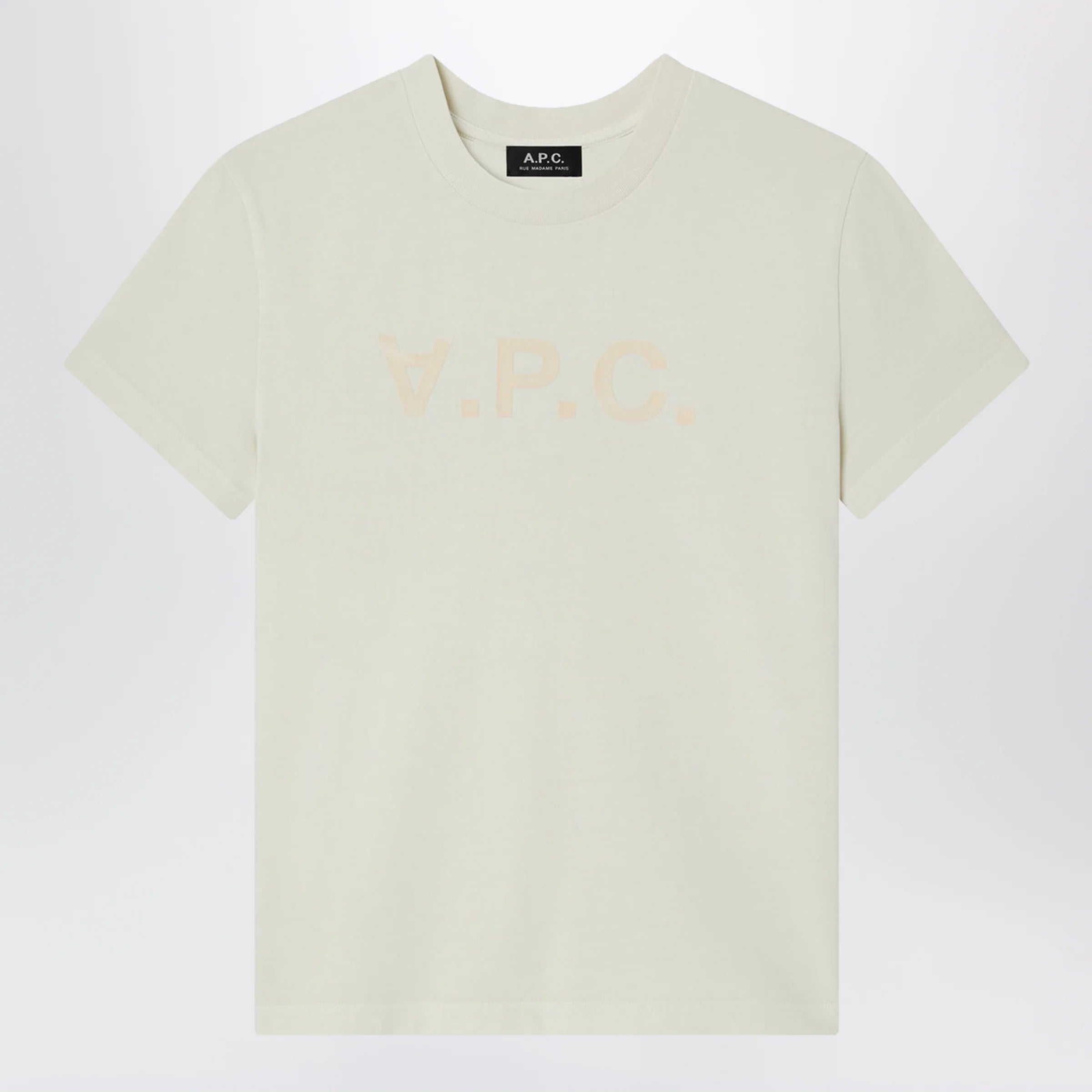 A.P.C. Light yellow crew-neck T-shirt with logo