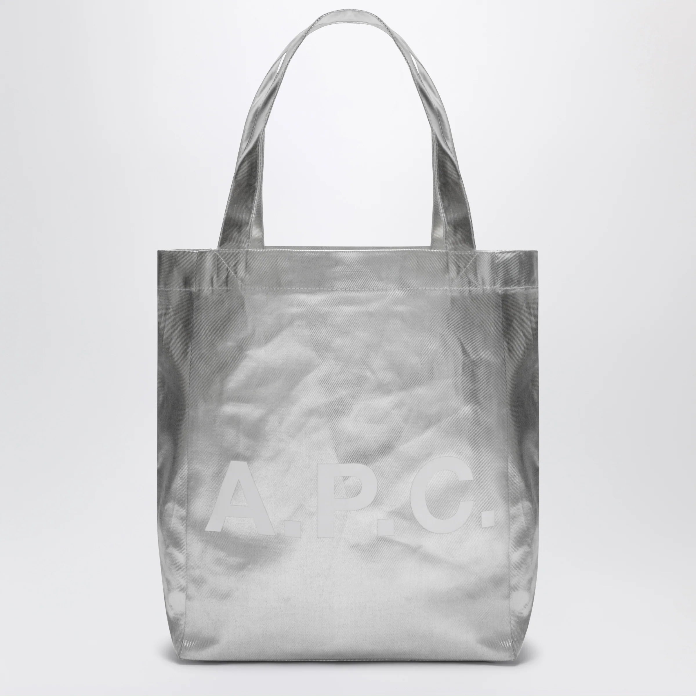 A.P.C. Small Lou metallic silver tote bag