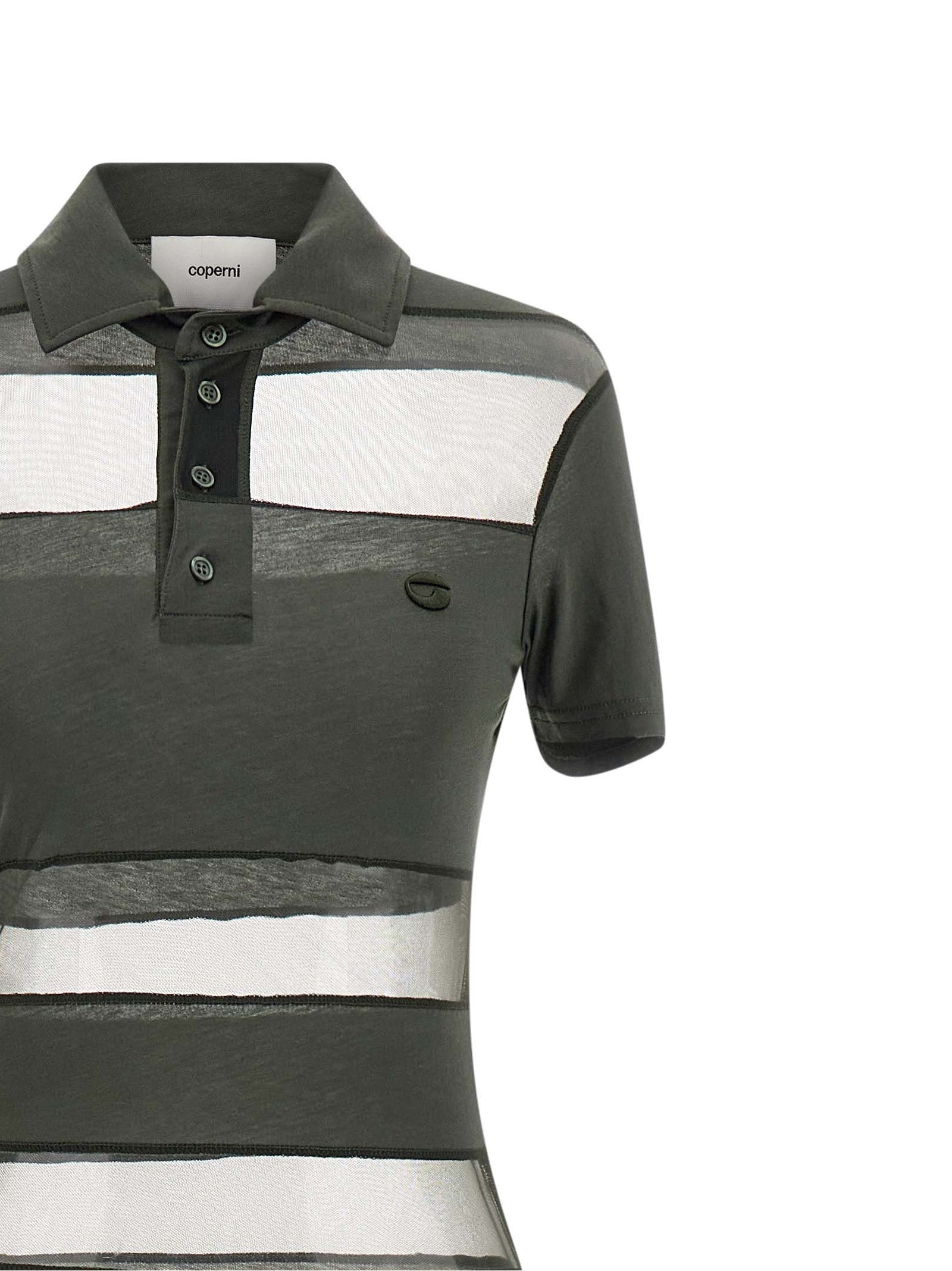 Coperni Striped Sheer Polo Dress