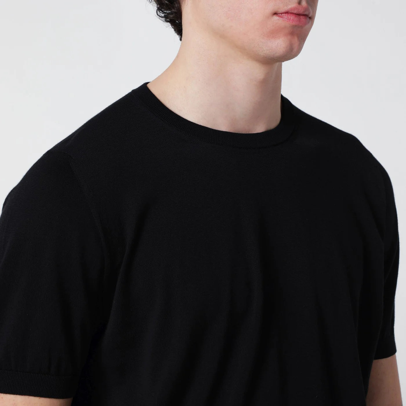 Drumohr Black cotton crewneck sweater