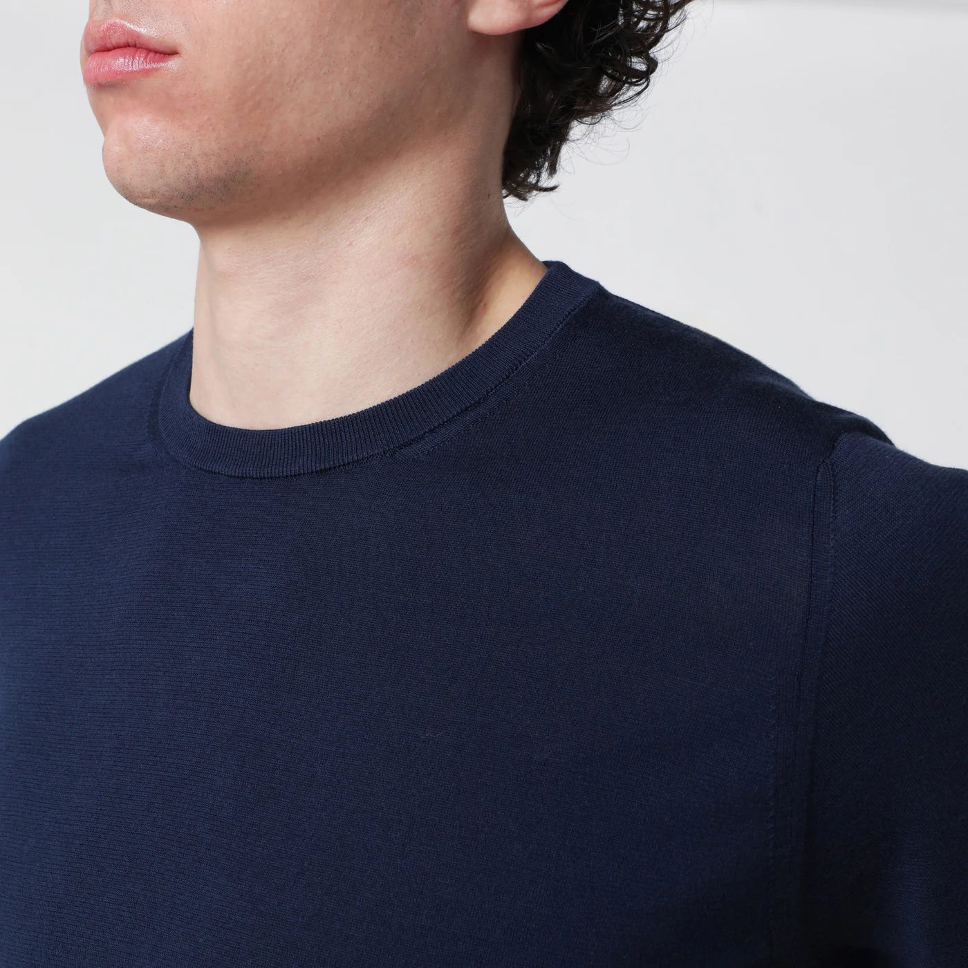 Drumohr Blue cotton crewneck sweater